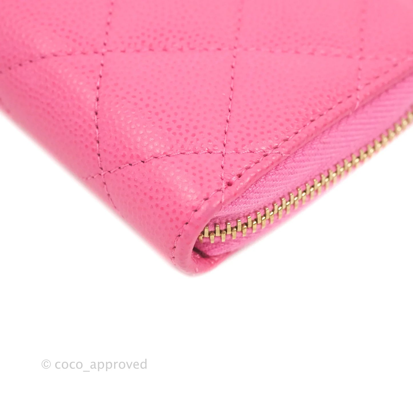 Chanel Classic Zipped Coin Purse Pink Caviar Gold Hardware