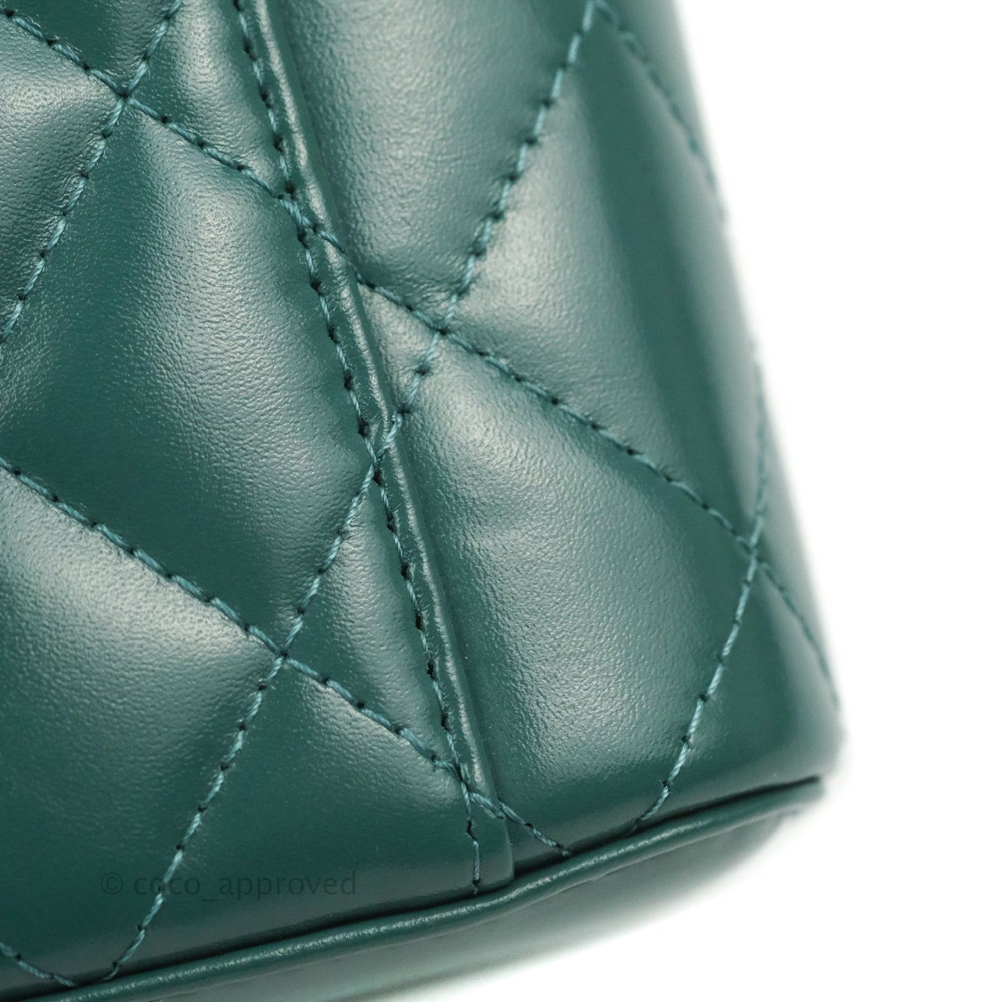 Chanel Quilted Mini Perfect Fit Vanity With Chain Calfskin Pine Green Aged Gold Hardware
