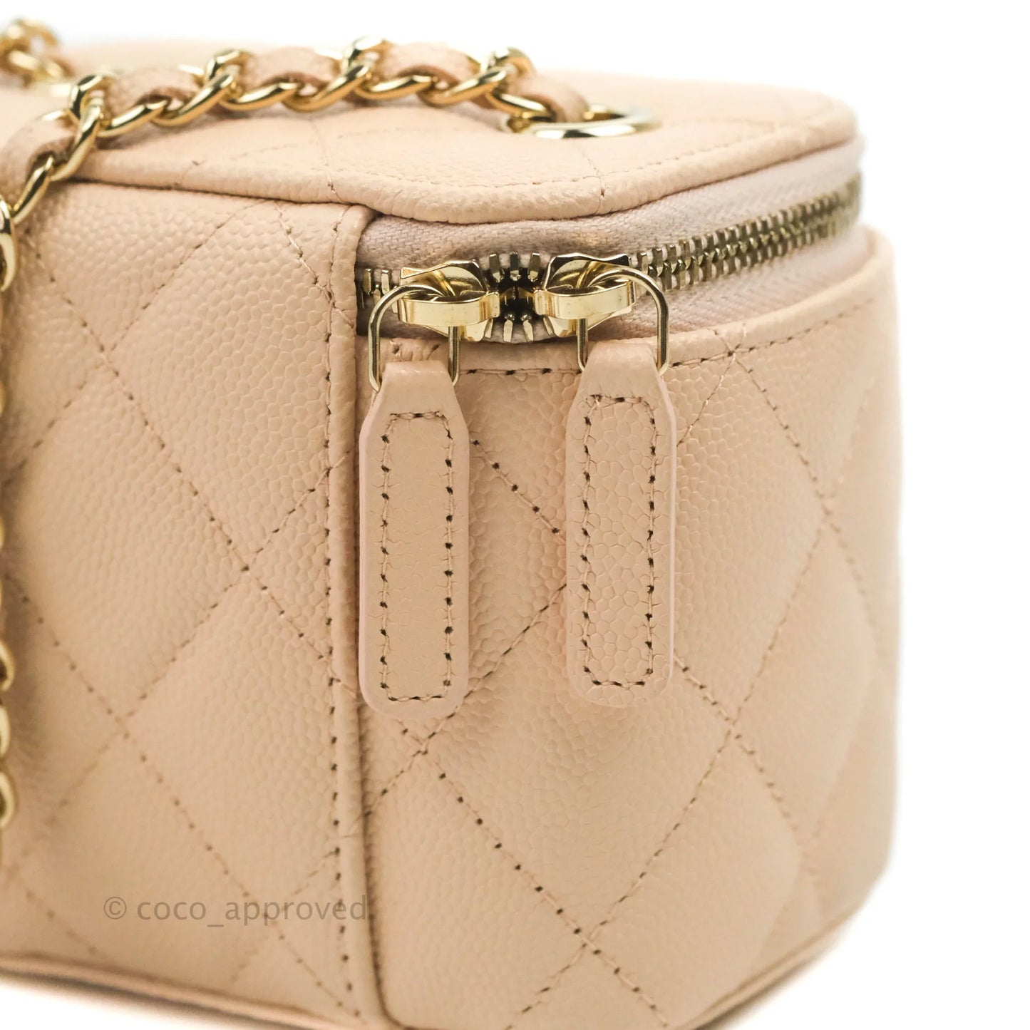 Chanel Mini Vanity With Chain Rose Clair Pink Caviar Gold Hardware