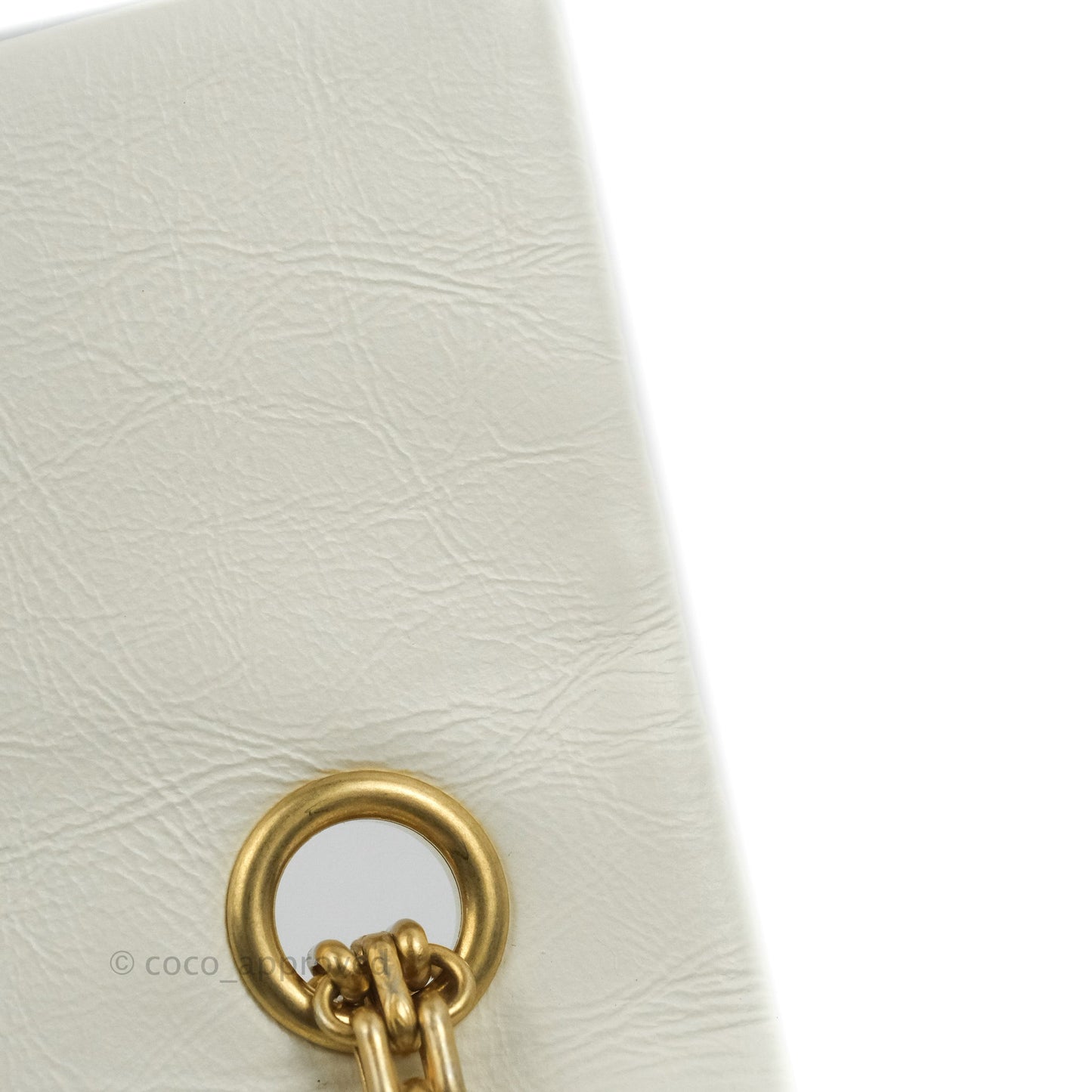 Chanel Mini Reissue 224 White Aged Calfskin Aged Gold Hardware
