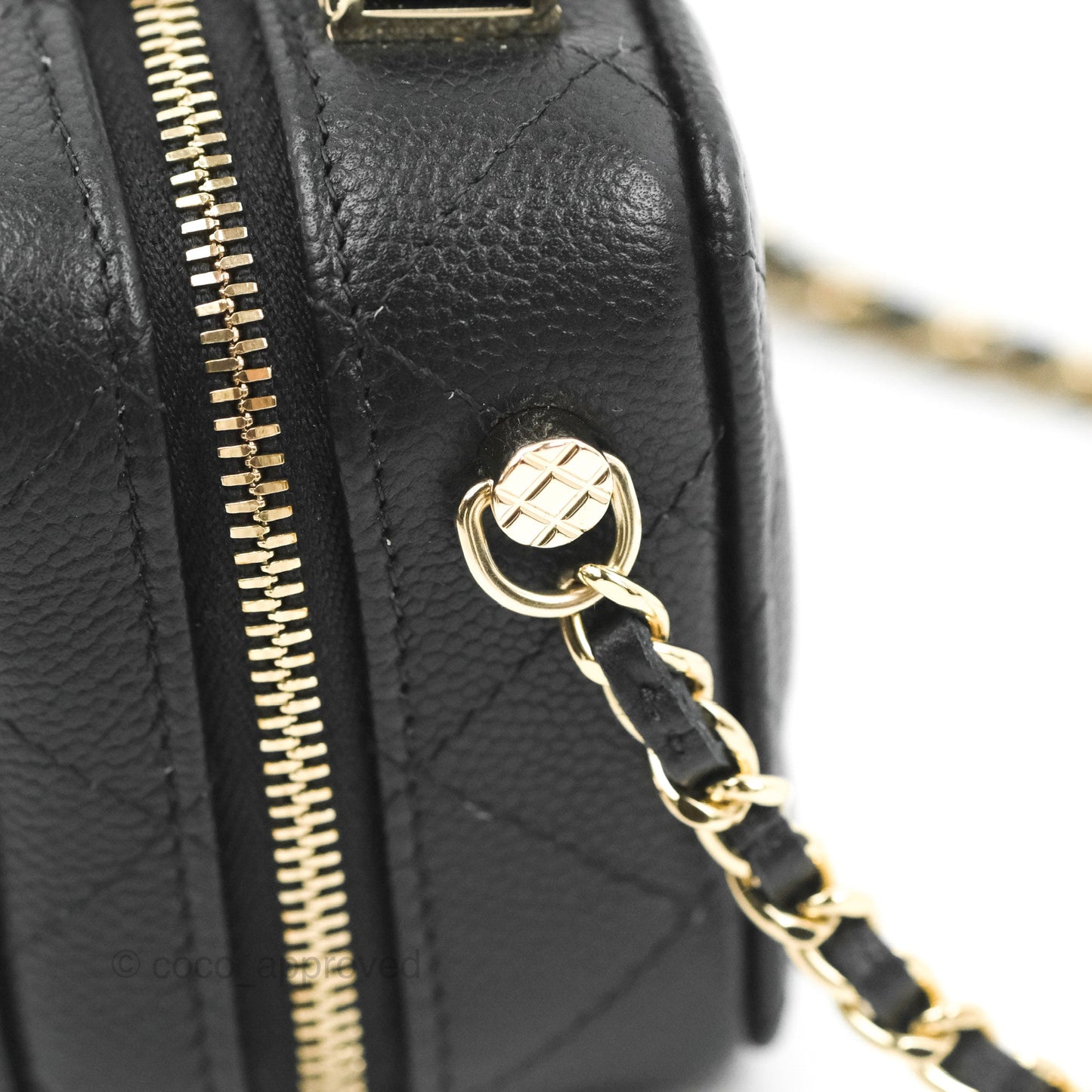 Chanel Vanity Handle With Chain Black Caviar Gold Hardware 22P