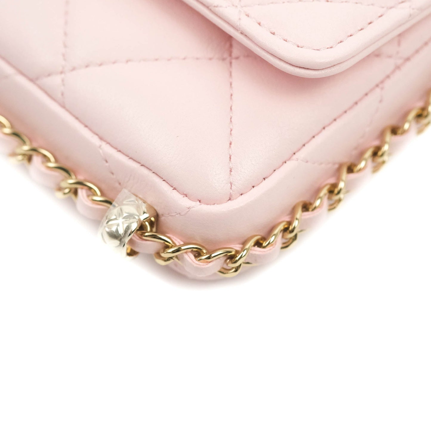 Chanel Mini Clutch With Chain Pink Lambskin Gold Hardware