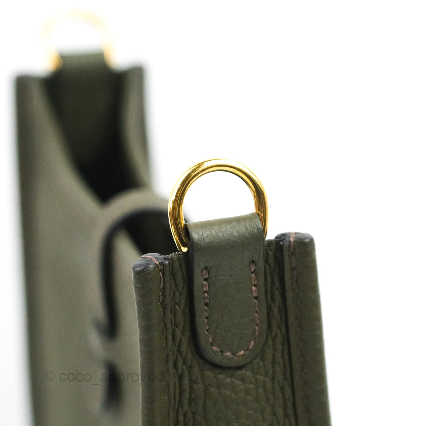 Hermès Mini Evelyne 16 Vert De Gris Clemence Gold Hardware