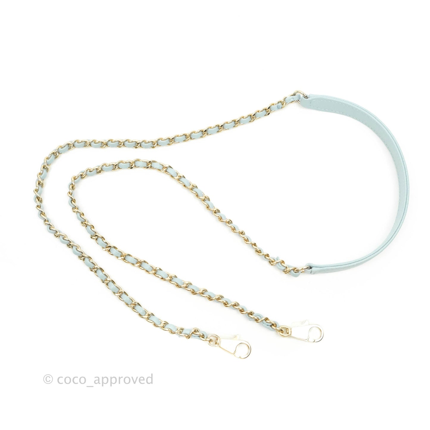 Chanel Mini Coco Handle Quilted Light Blue Caviar Gold Hardware