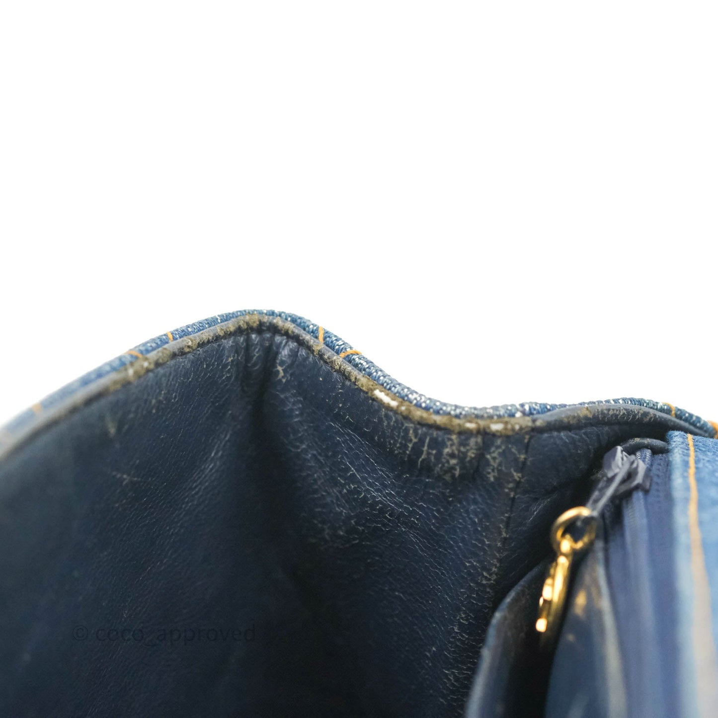 Chanel Vintage Quilted Kelly Bag Denim 24K Gold Hardware