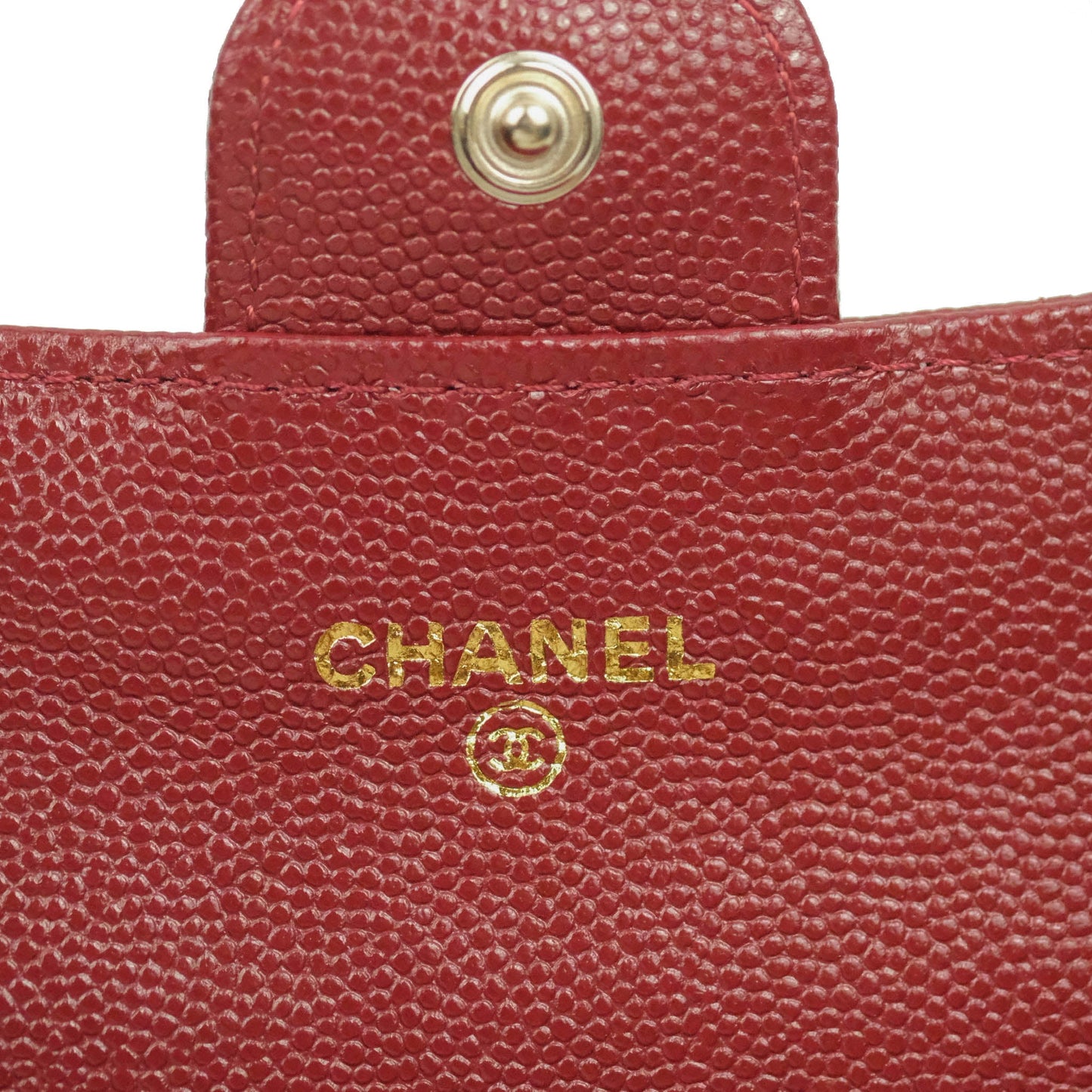 Chanel Caviar Quilted Long Flap Wallet Burgundy Caviar Gold Hardware