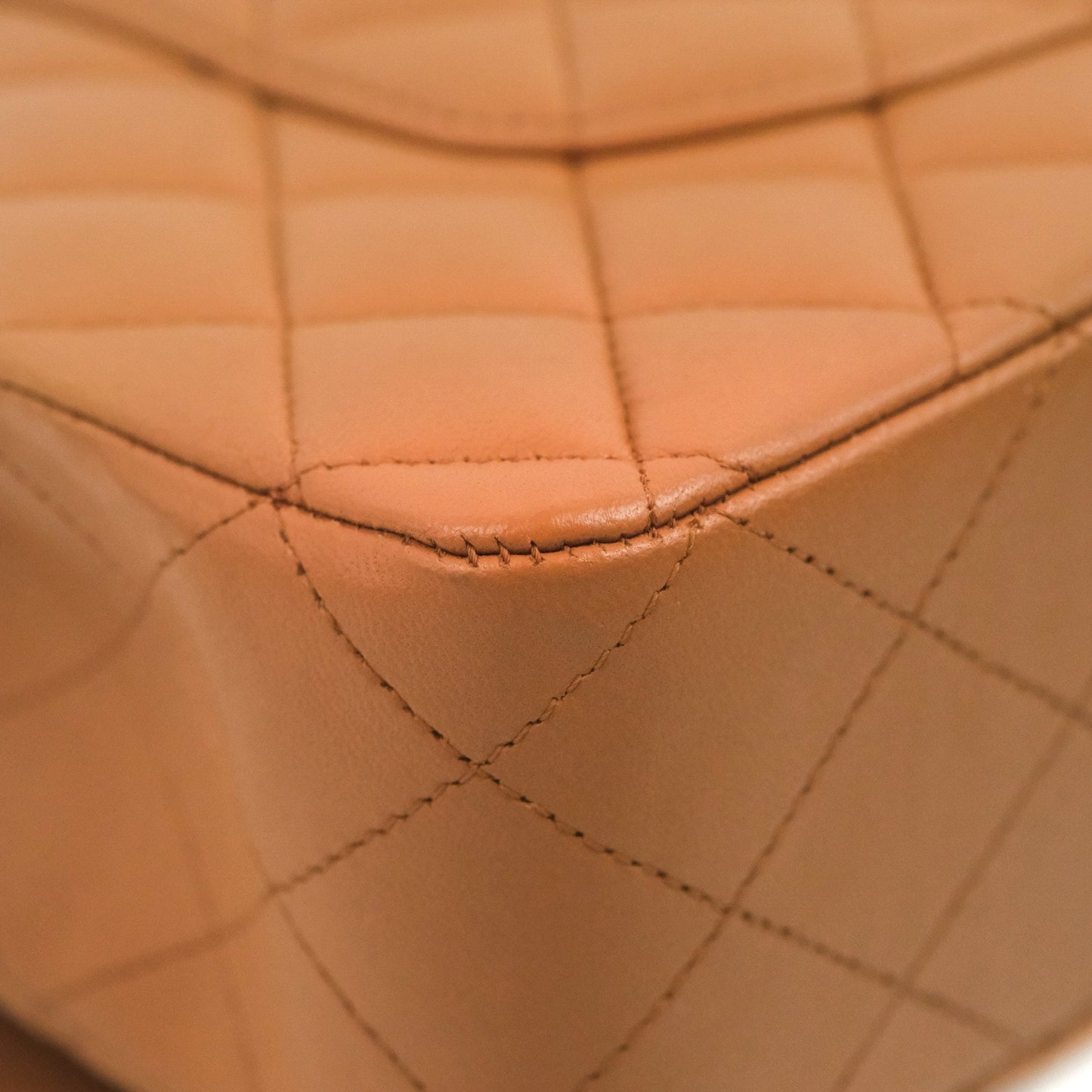 Chanel Classic M/L Medium Flap Quilted Dark Beige Caramel Lambskin Gold Hardware