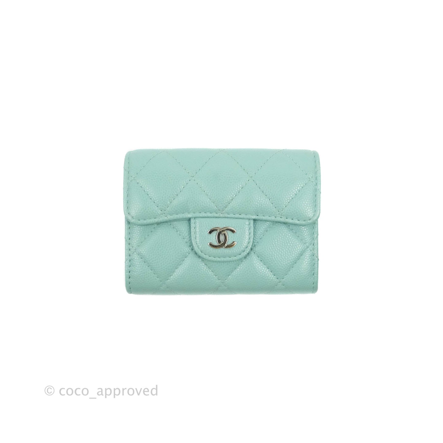Chanel Quilted Small Flap Card Holder Tiffany Caviar Gold Hardware