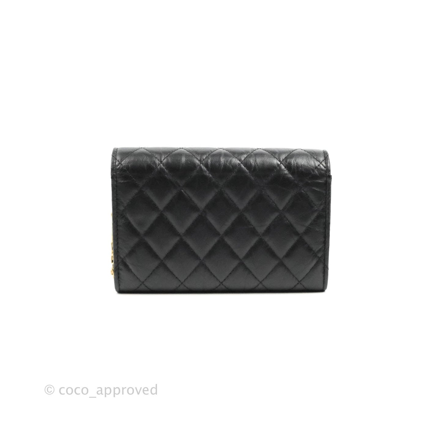 Chanel Reissue 2.55 Clutch With Chain Black Crumpled Calfskin Aged Gold Hardware