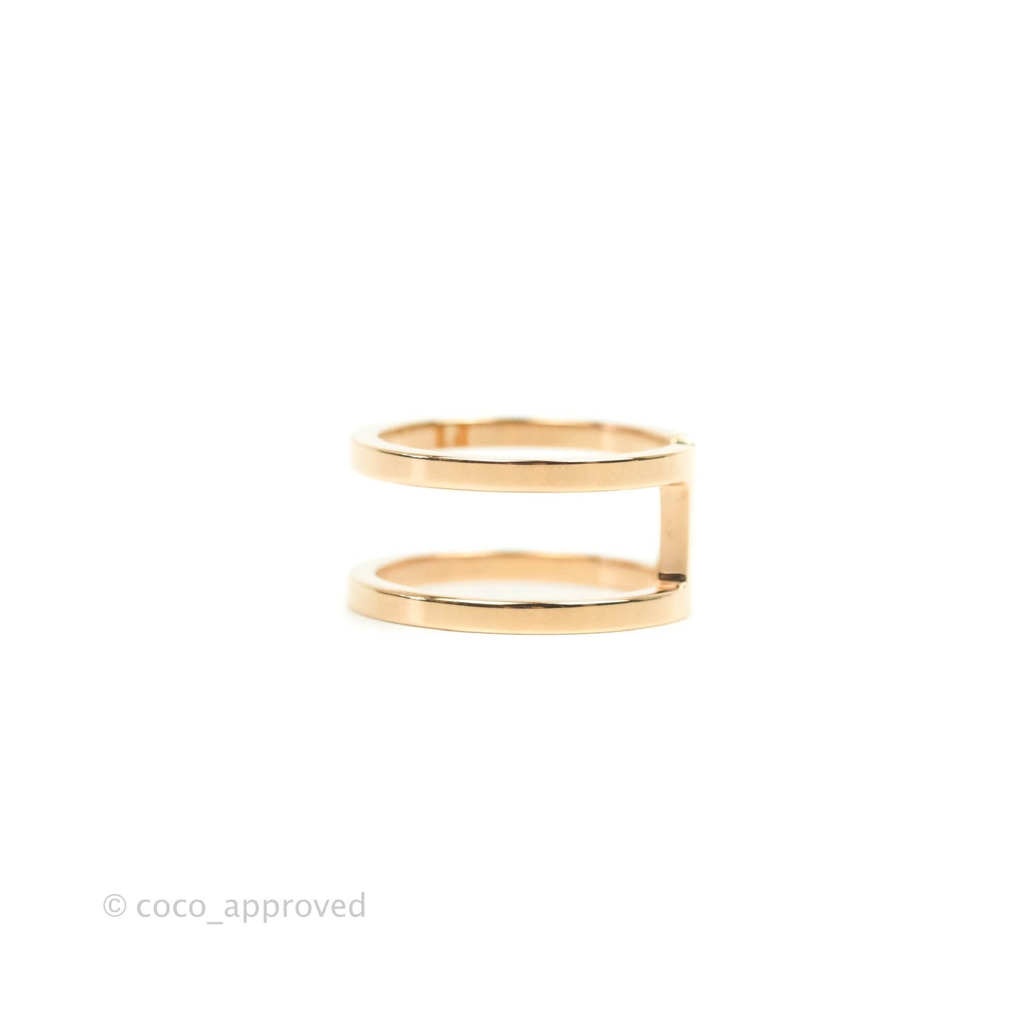 Hermès H en Rond Scarf Ring Brass in Rose Gold Tone
