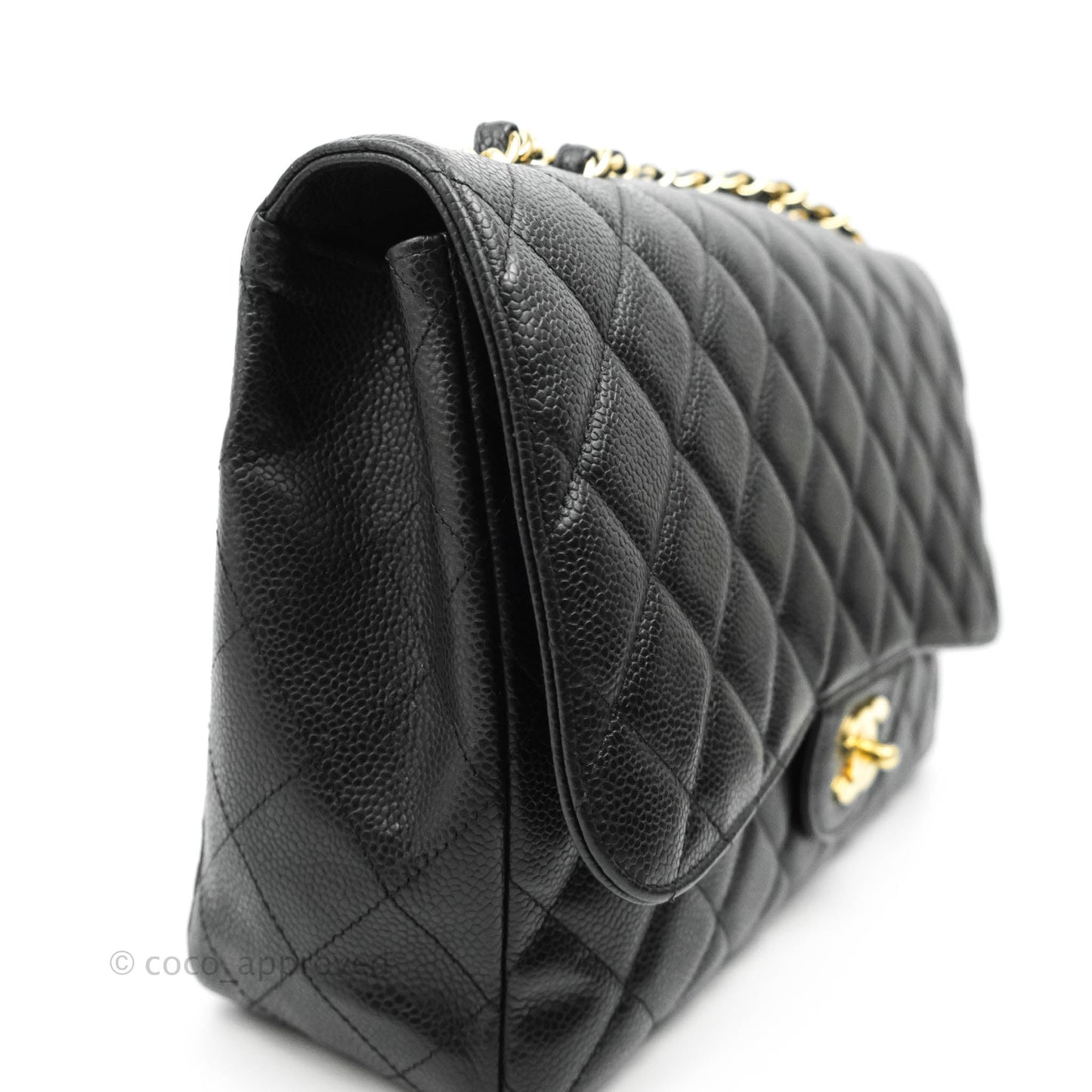 Chanel Jumbo Single Flap Black Caviar Gold Hardware⁣⁣