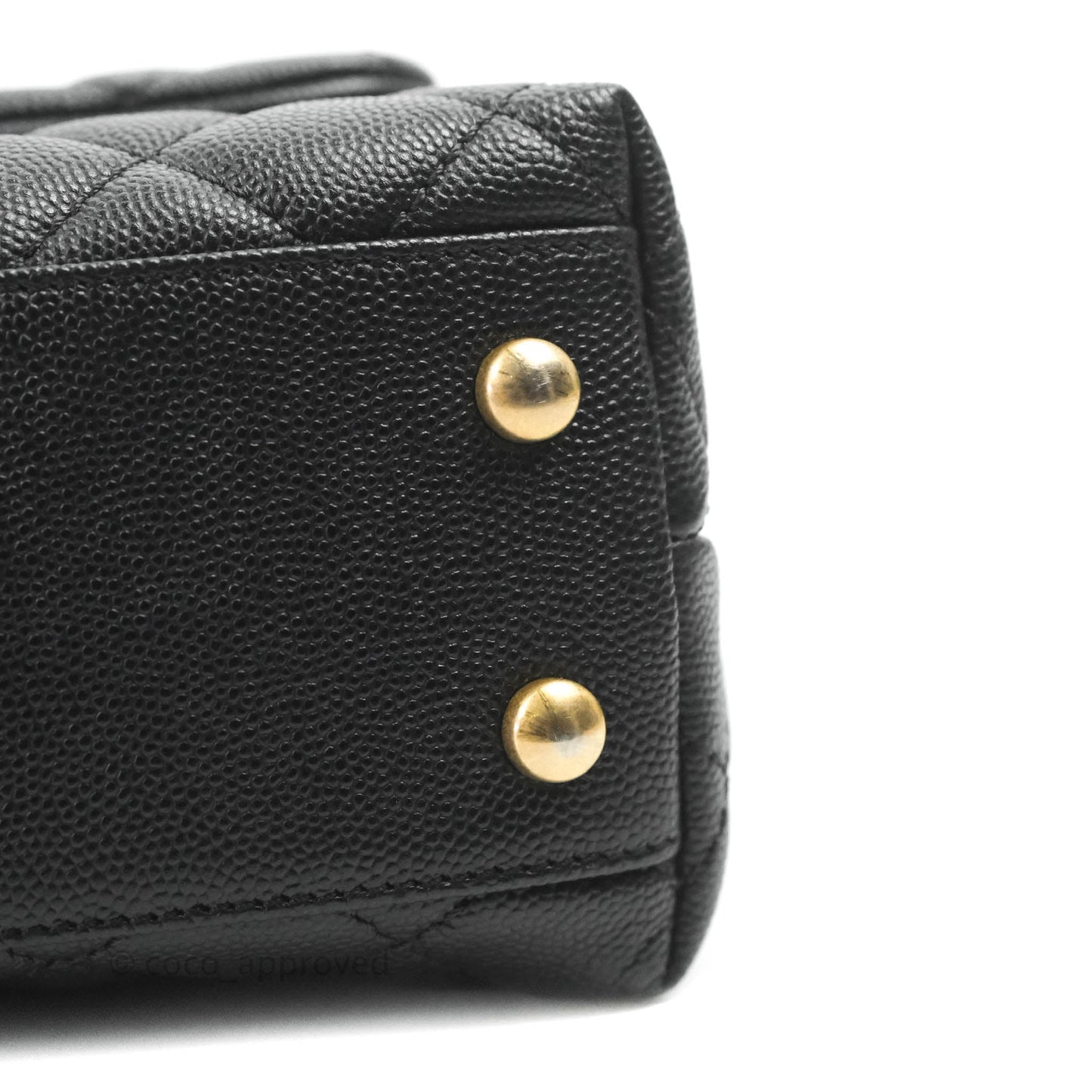 Chanel Small Coco Handle Black Caviar Aged Gold Hardware