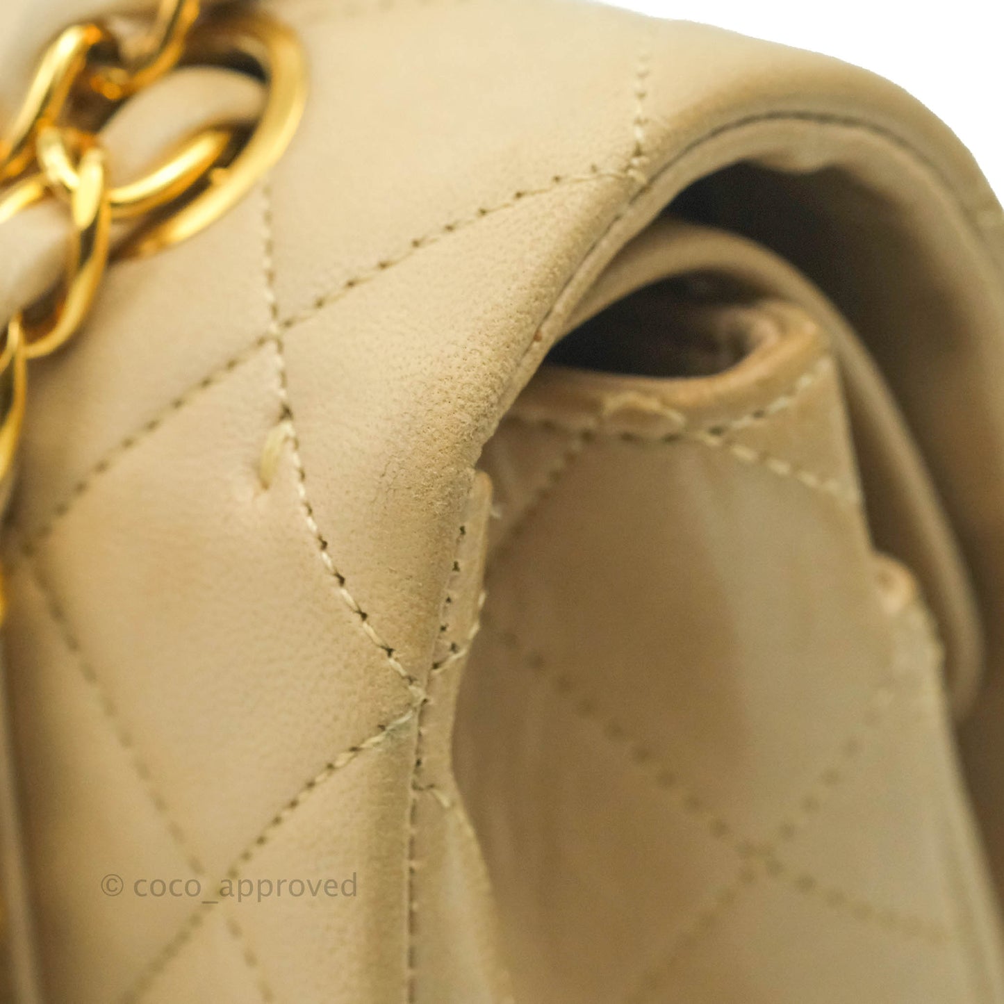 Chanel Classic Vintage Small Flap Beige Lambskin 24K Gold Hardware