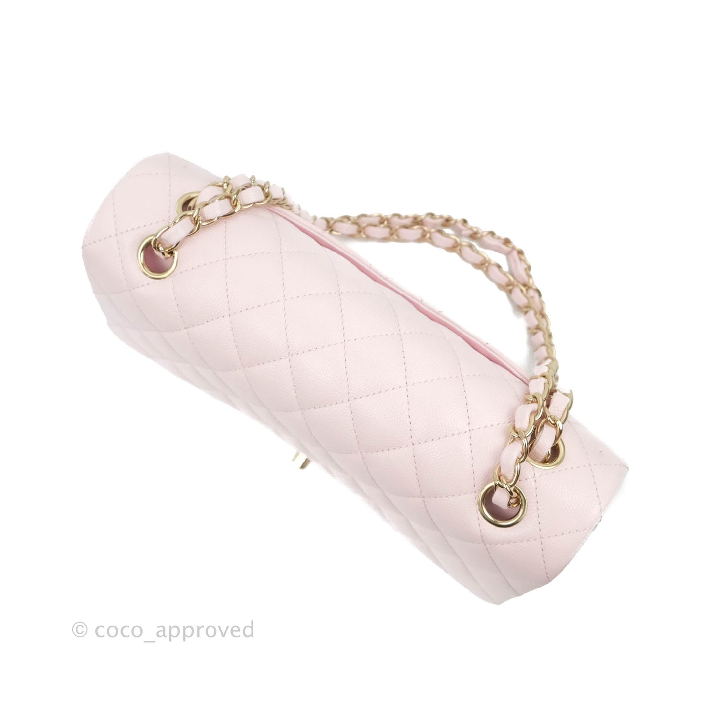 Chanel Classic M/L Medium Flap Quilted Pink Caviar Gold Hardware 22P