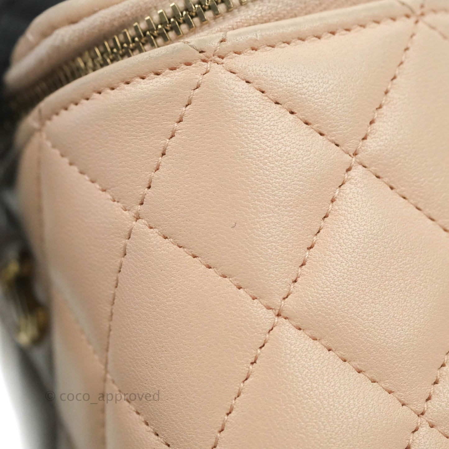 Chanel Classic Mini Pearl Crush Vanity With Chain Light Pink Lambskin Aged Gold Hardware
