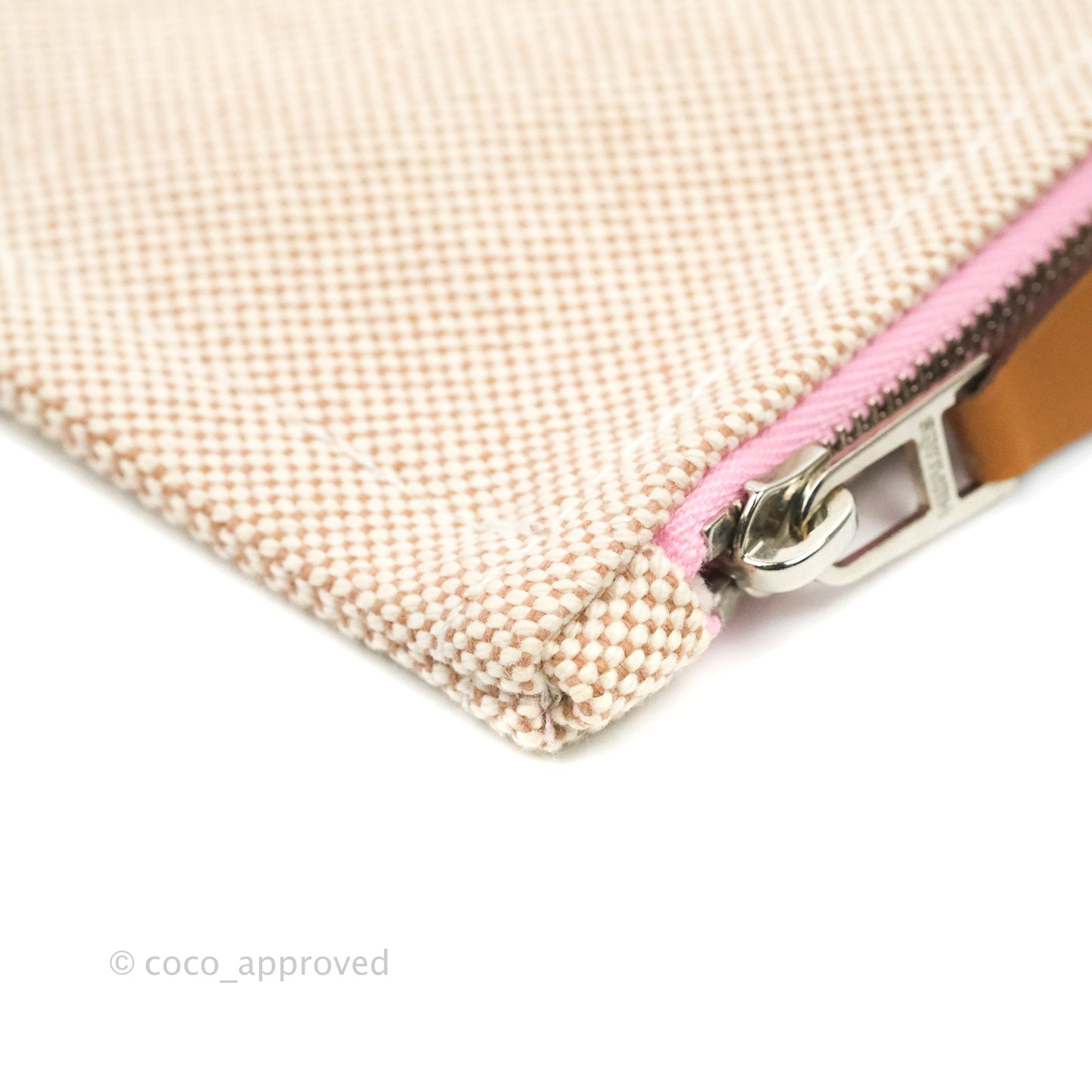 Hermès Small Bain New Yachting Pouch Cotton Pink