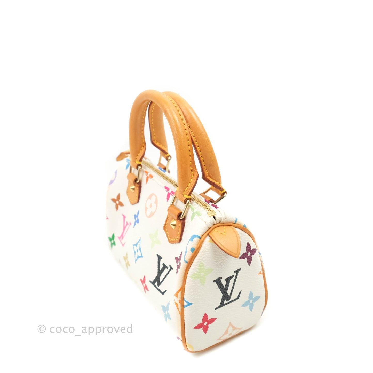 Louis Vuitton x Takashi Murakami Monogram Nano Speedy White Rainbow