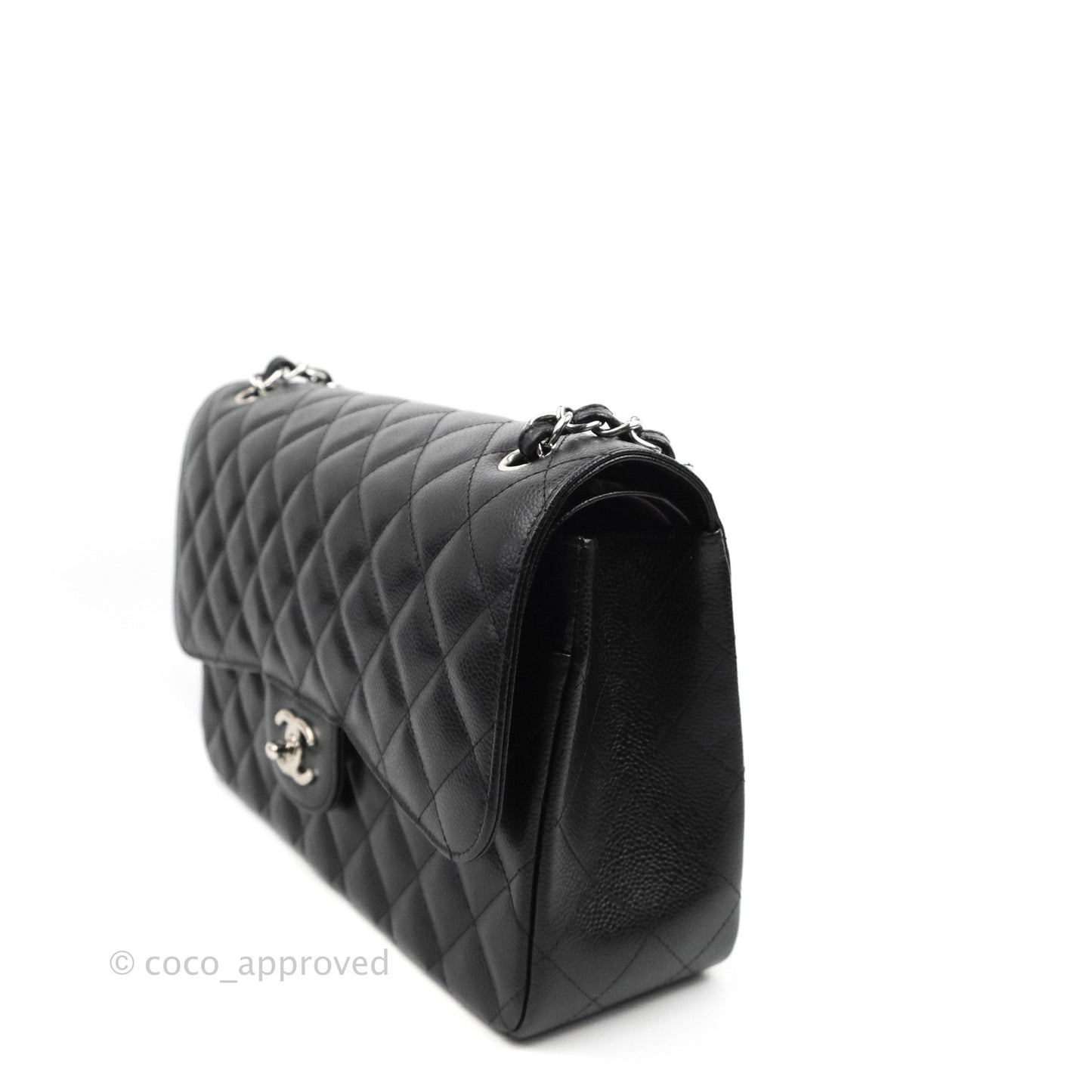 Chanel Jumbo Double Flap Black Caviar Silver Hardware⁣⁣