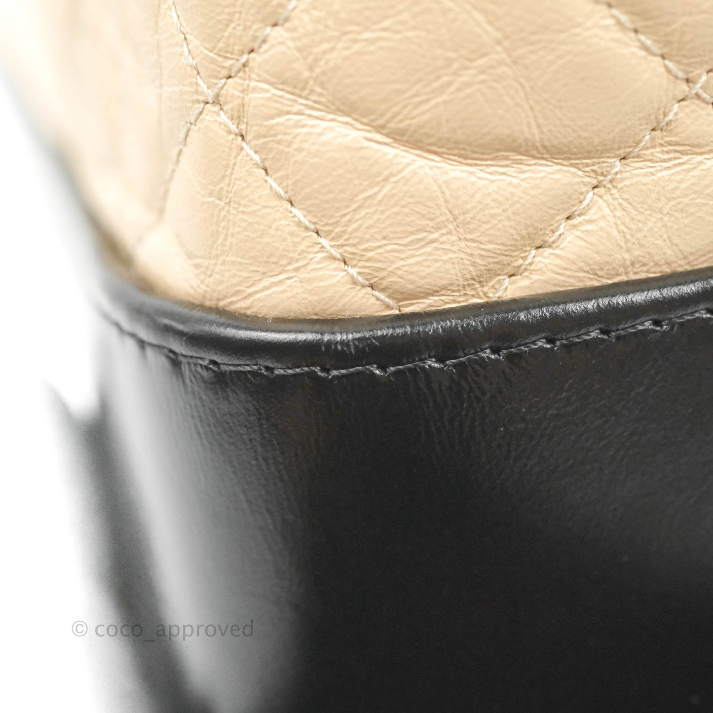 Chanel Small Gabrielle Backpack Beige Black Aged Calfskin