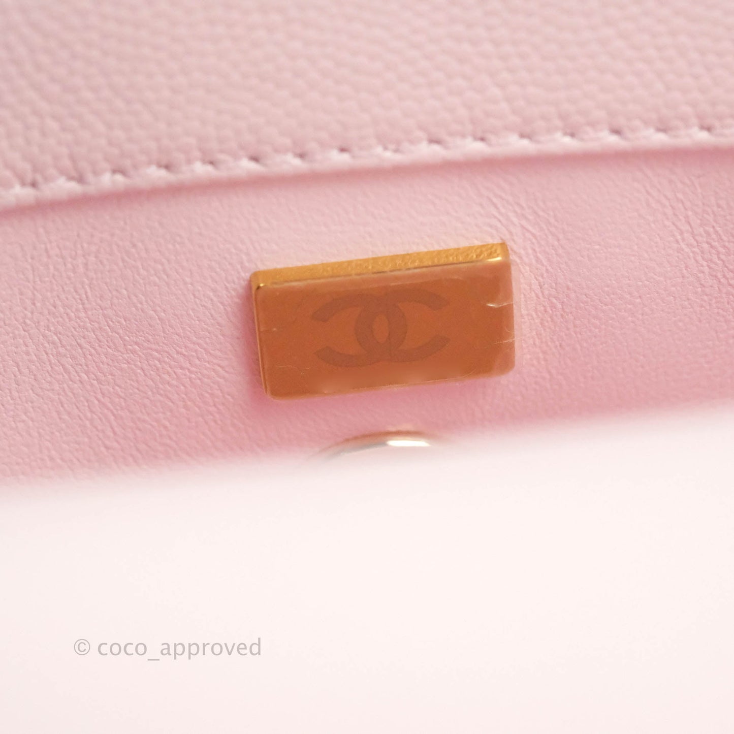 Chanel Mini Coco Handle Quilted Light Pink Caviar Gold Hardware