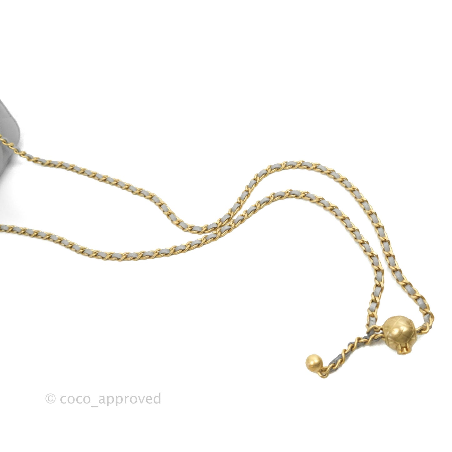 Chanel Vanity with Pearl Crush Chain Grey Lambskin Aged Gold Hardware