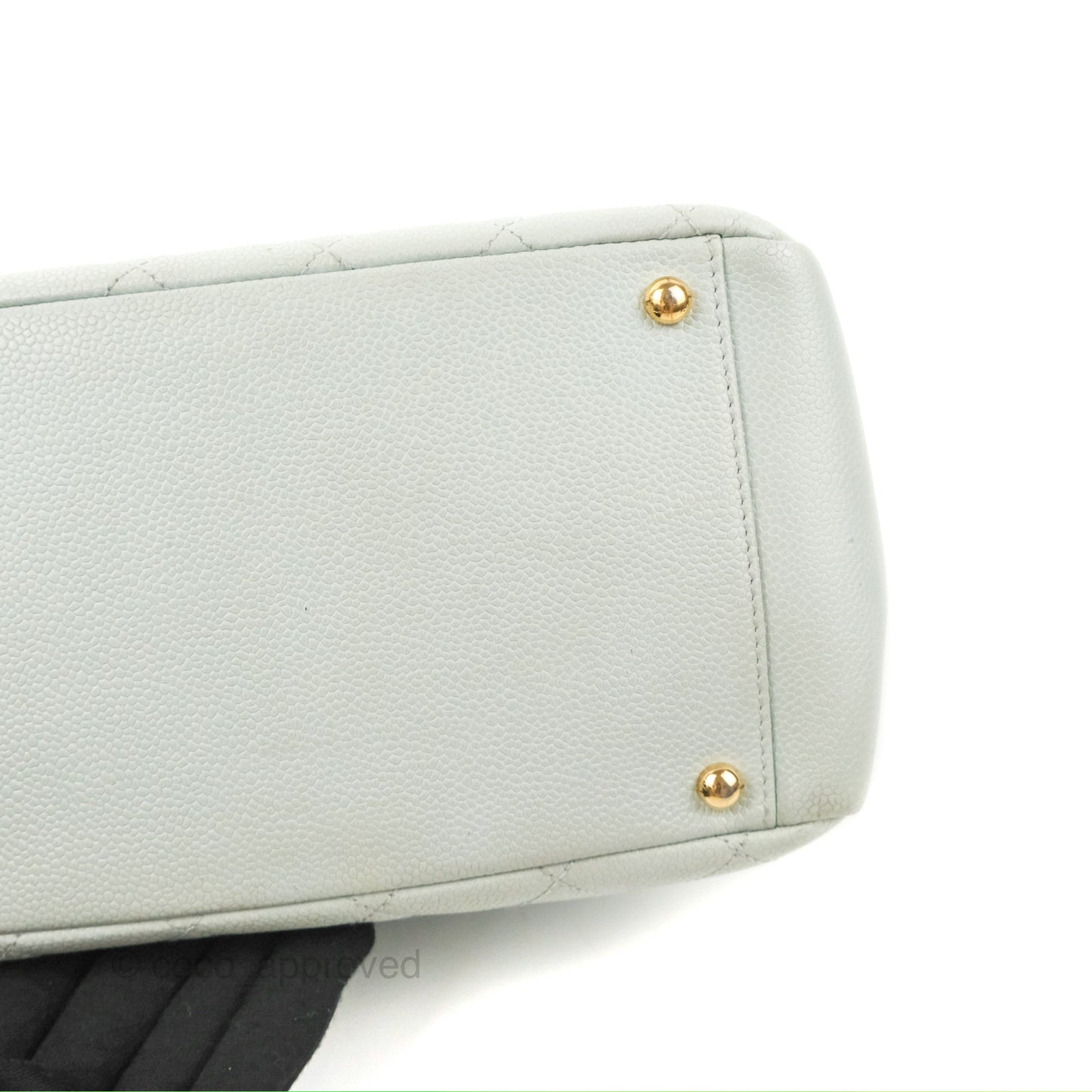 Chanel PTT Petite Timeless Shopping Tote Bag Light Tiffany Blue Caviar Gold Hardware