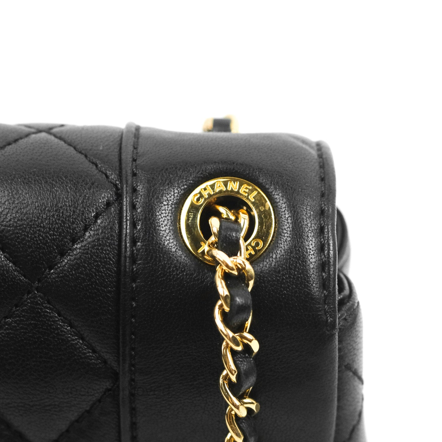 Chanel Small Vintage Mademoiselle Flap Black Sheepskin Gold Hardware