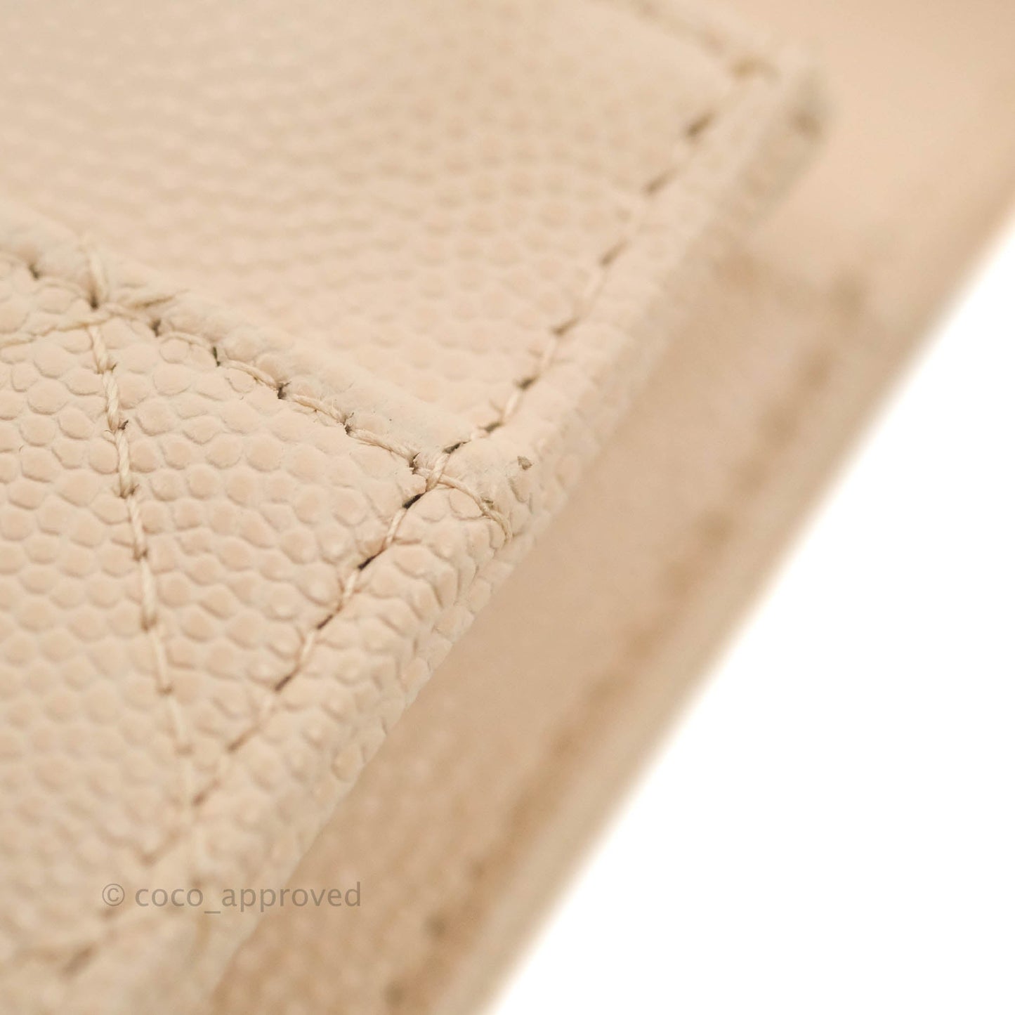 Chanel Quilted Golden Class Wallet on Chain WOC Light Beige Caviar Gold Hardware