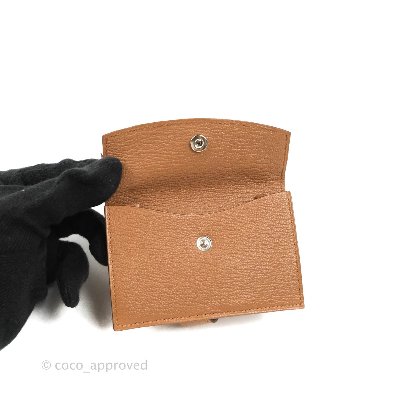 Hermes Bearn Mini Wallet Quebracho Chevre Mysore Palladium Hardware