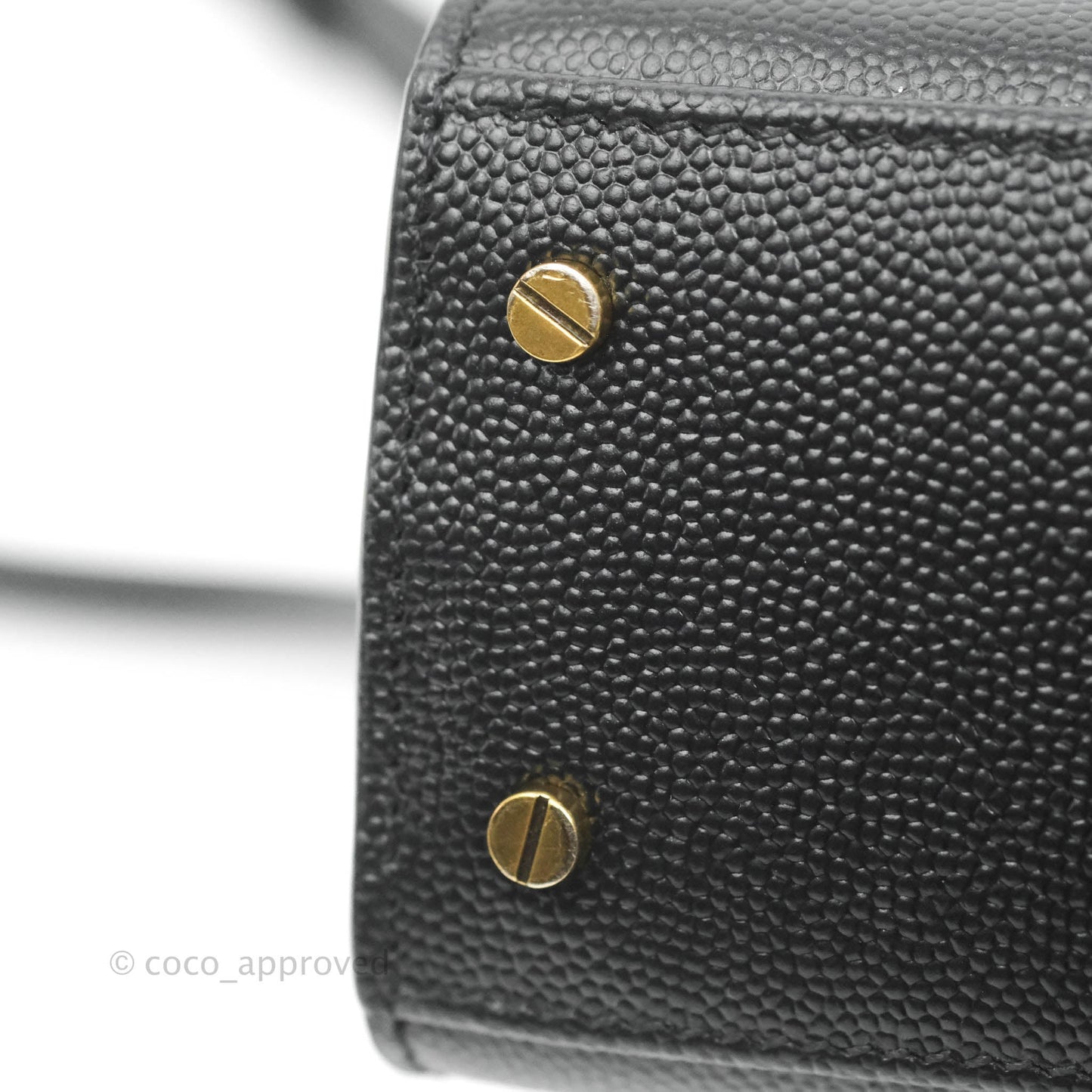 Saint Lauren Cassandra Mini Top Handle Bag Black Grained Calfskin