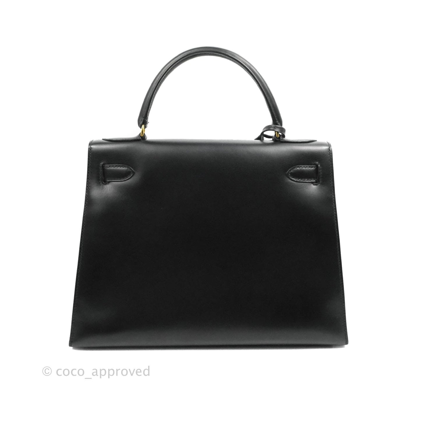Hermès Kelly 28 Vintage Sellier Black Box Leather Gold Hardware