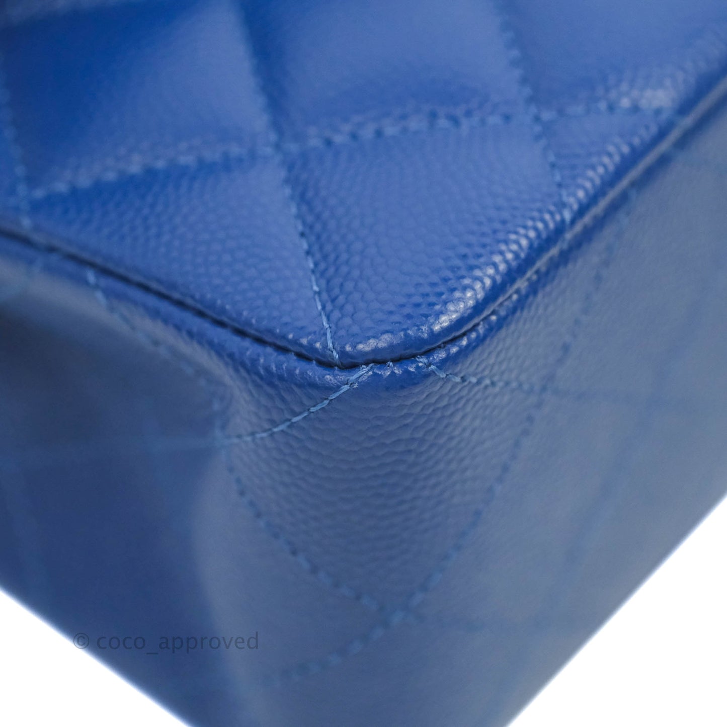Chanel Small Classic Quilted Flap Blue Caviar Silver Hardware