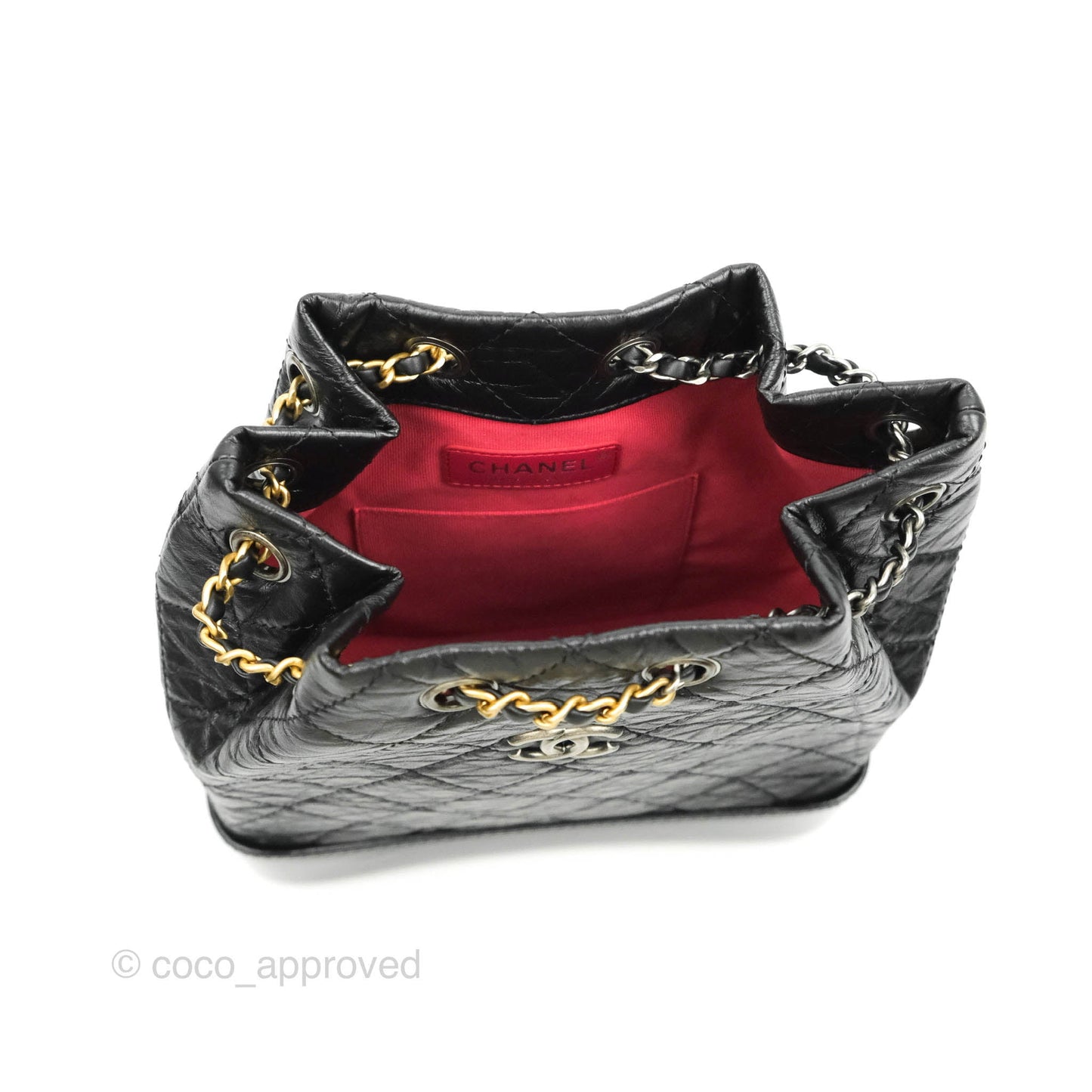 Chanel Small Gabrielle Backpack Black Aged Calfskin