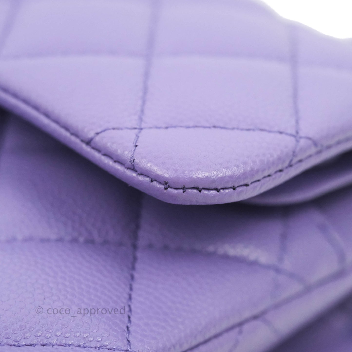 Chanel Small Classic Quilted Flap Purple Caviar Gold Hardware 20S