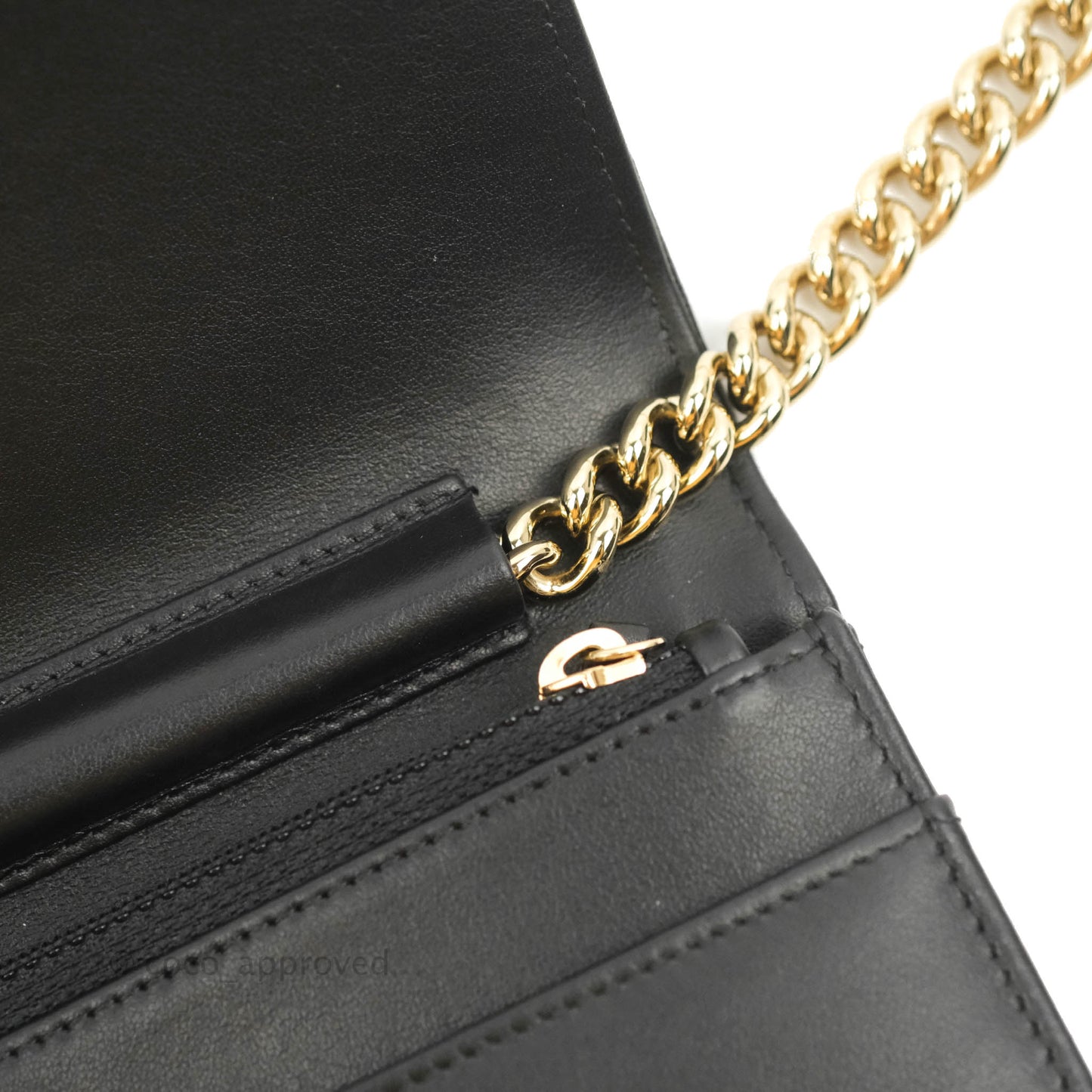 Chanel Chevron Boy Wallet On Chain Black Caviar Gold Hardware