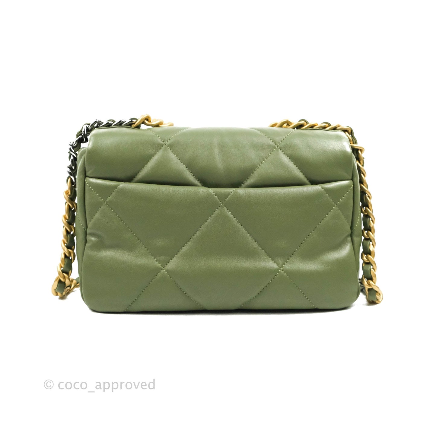 Chanel 19 Small Olive Green Mixed Hardware