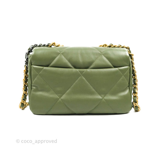Chanel 19 Small Olive Green Mixed Hardware