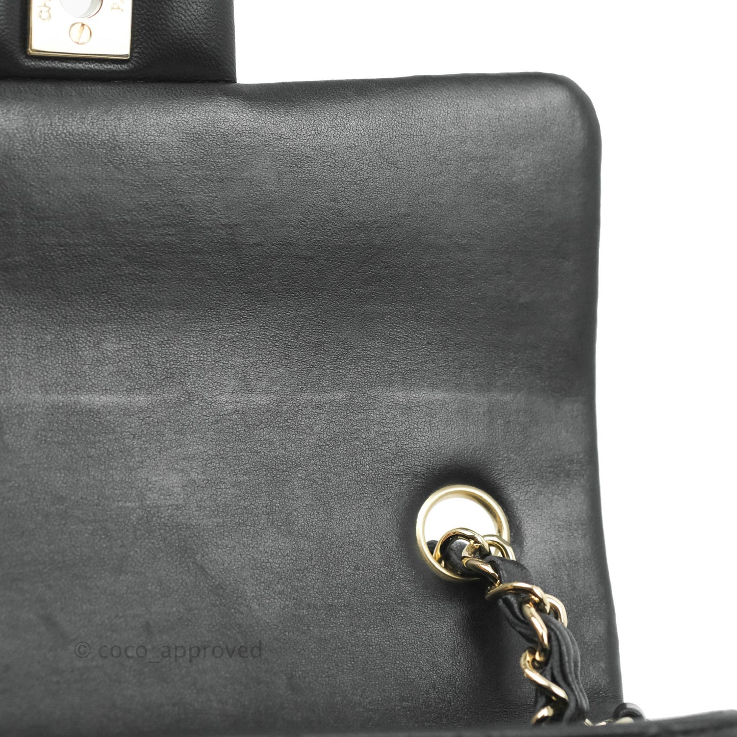 Chanel Quilted Mini Rectangular Flap Black Lambskin Gold Hardware