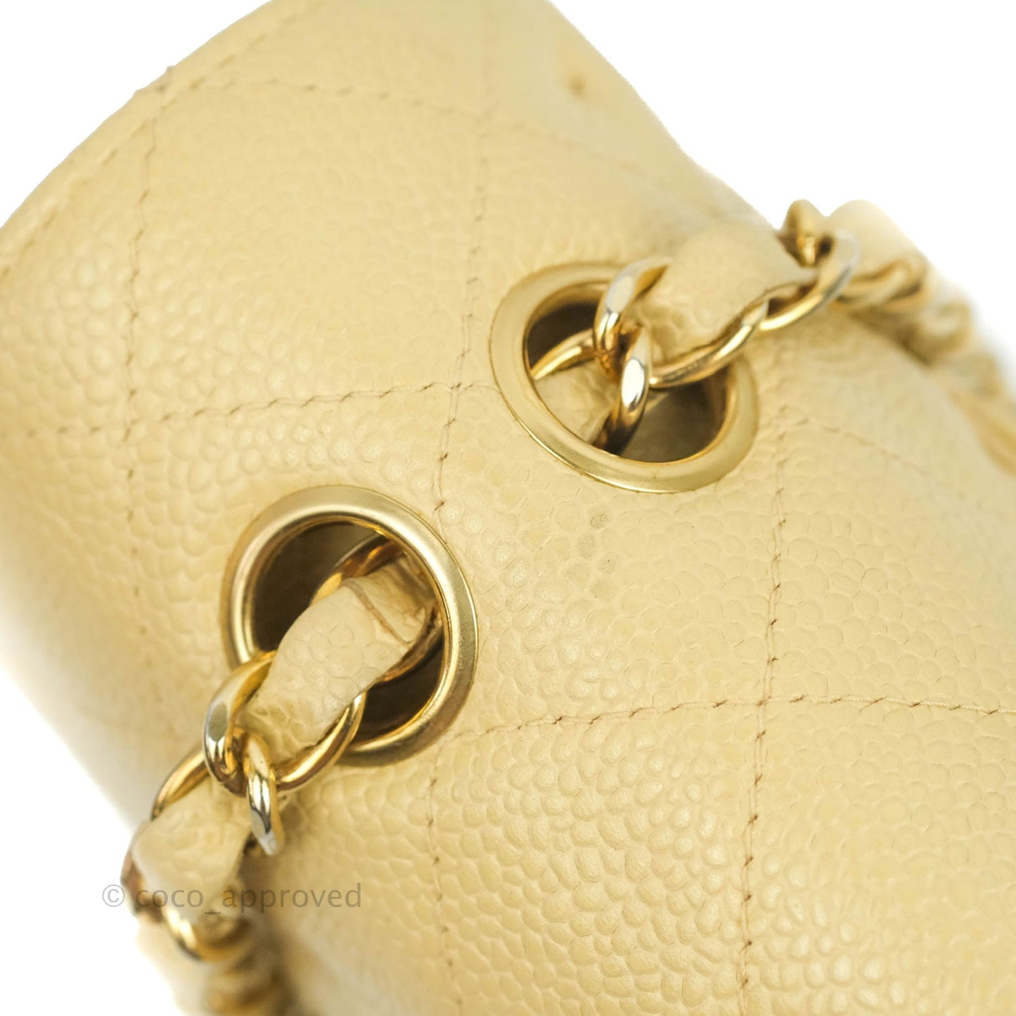 Chanel Vintage Classic M/L Medium Double Flap Bag Beige Caviar 24K Gold Hardware