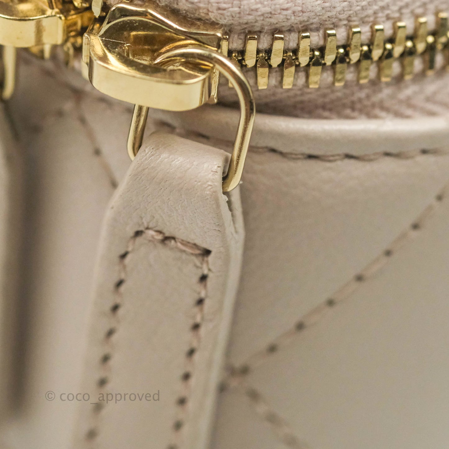 Chanel Vanity with Pearl Crush Chain Pale Lilac Pink Lambskin Aged Gold Hardware