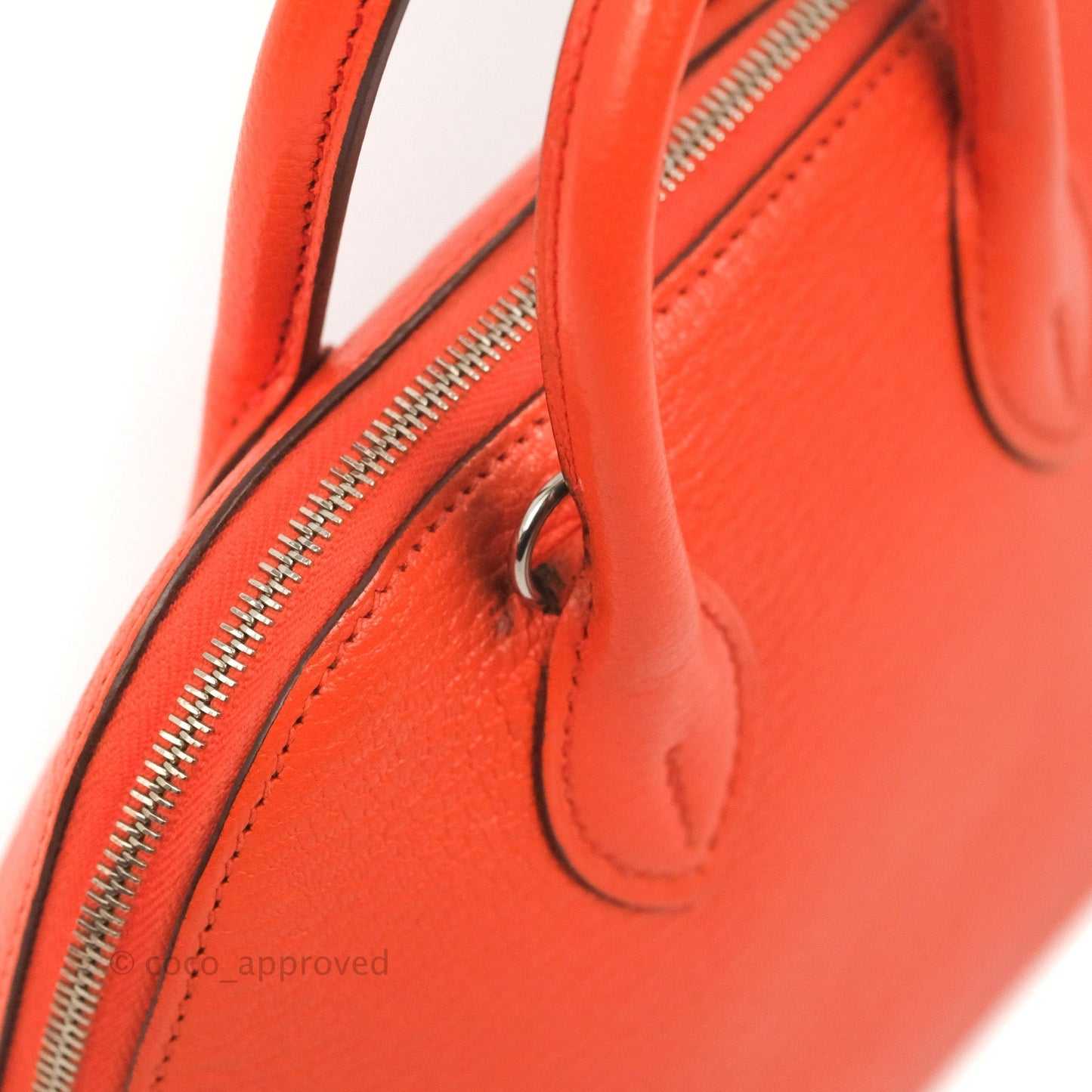 Hermès Bolide Mini 1923 Chevre Mysore Orange Poppy Palladium Hardware