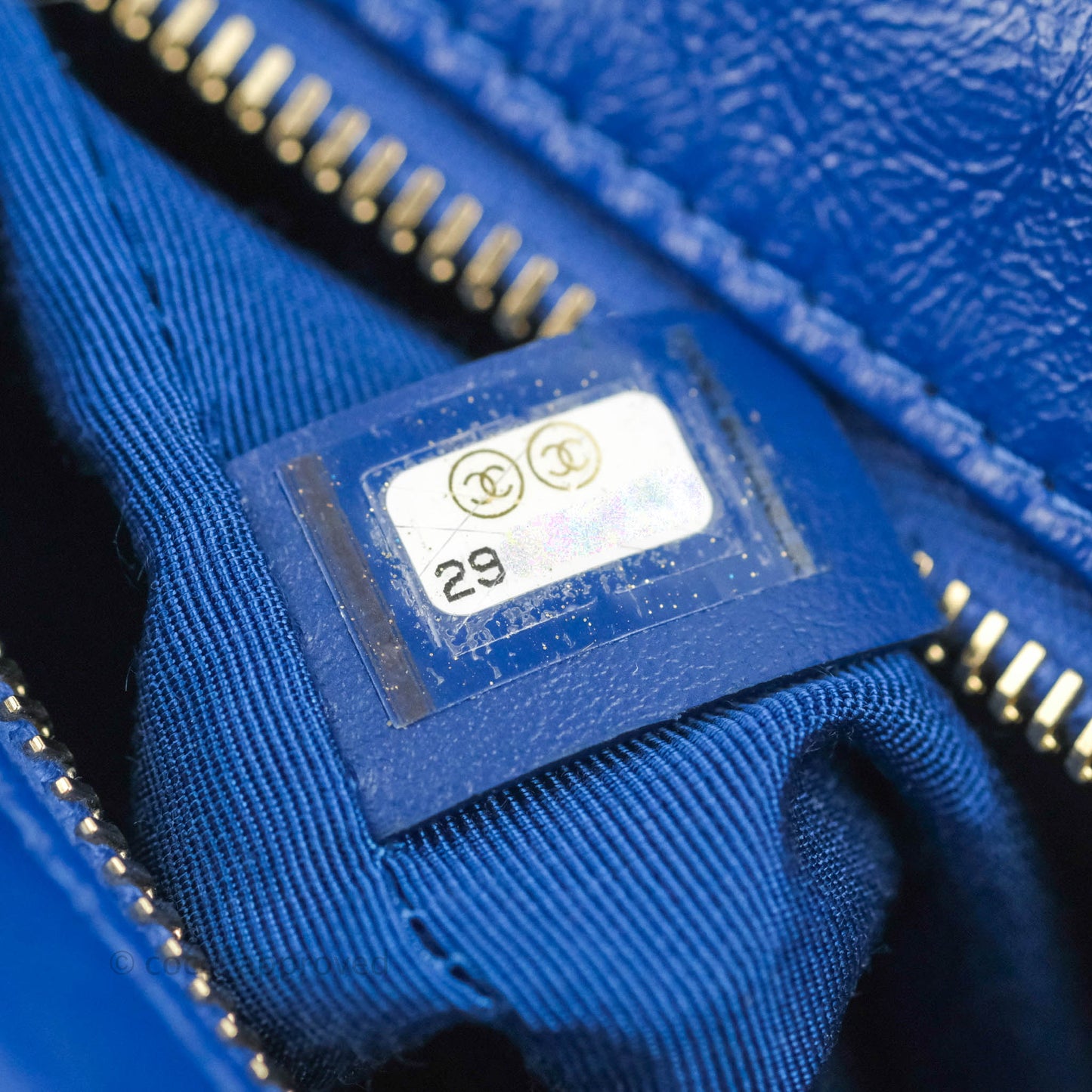 Chanel Quilted Small Gabrielle Logo Hobo Blue Aged Calfskin