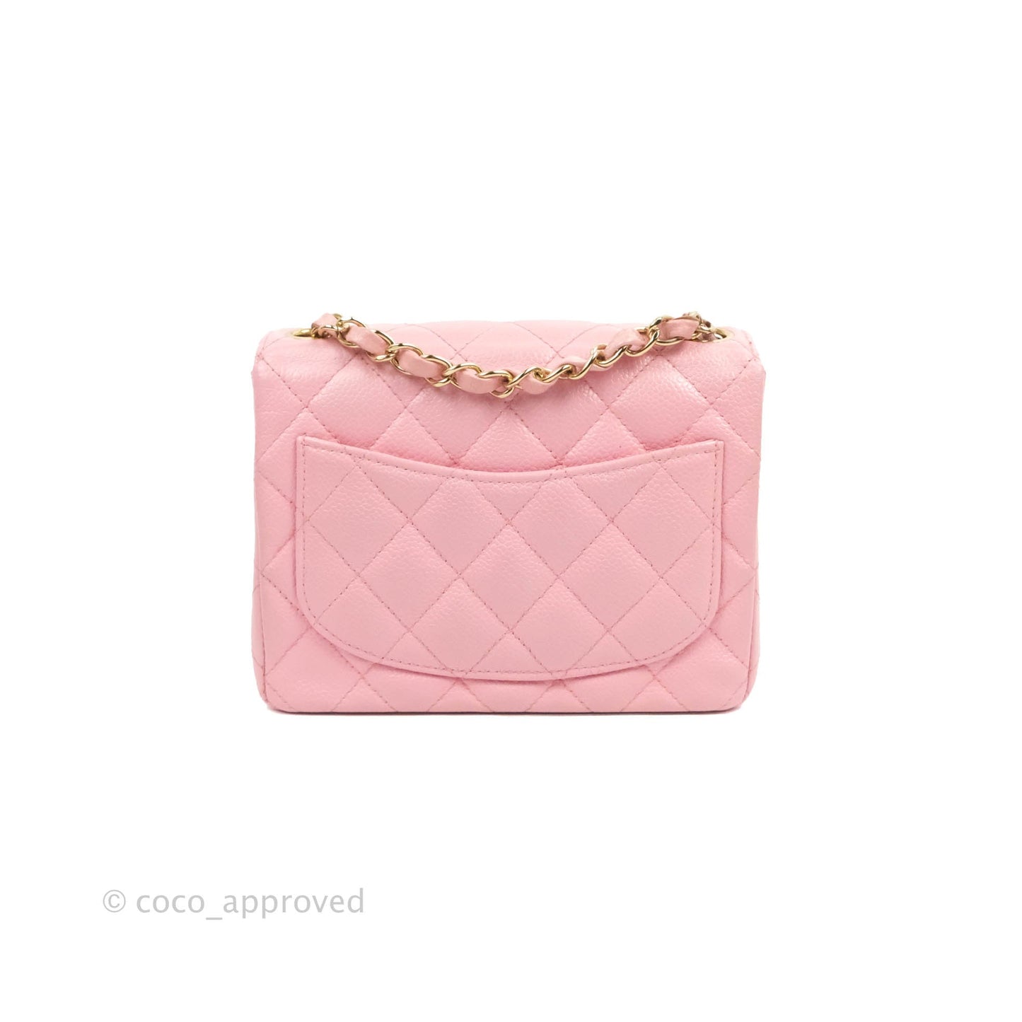 Chanel Quilted Vintage Mini Square Flap Pink Caviar Pink Hardware