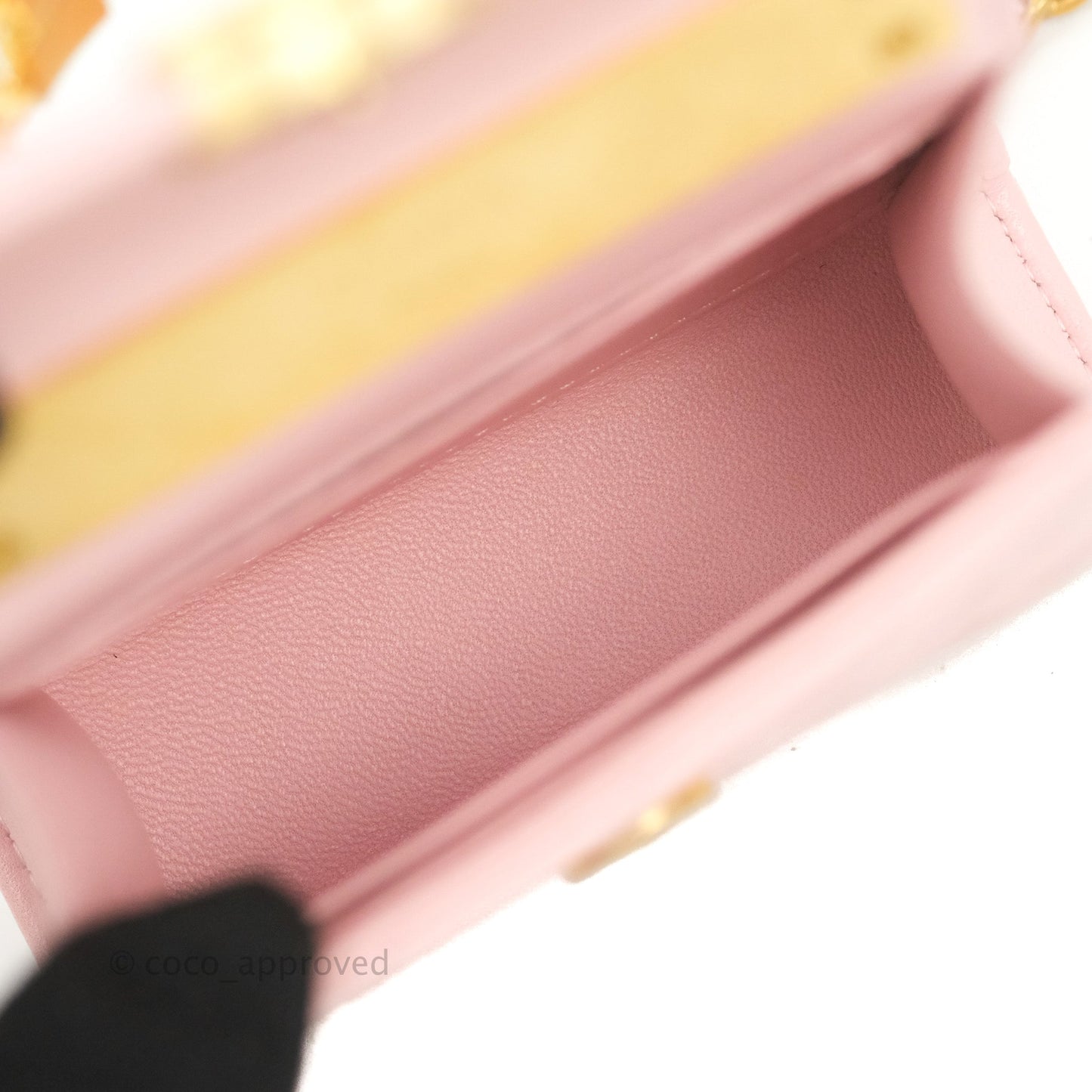 Chanel Mini Enamel Handle Clutch on Chain Pink Lambskin Gold Hardware 22B