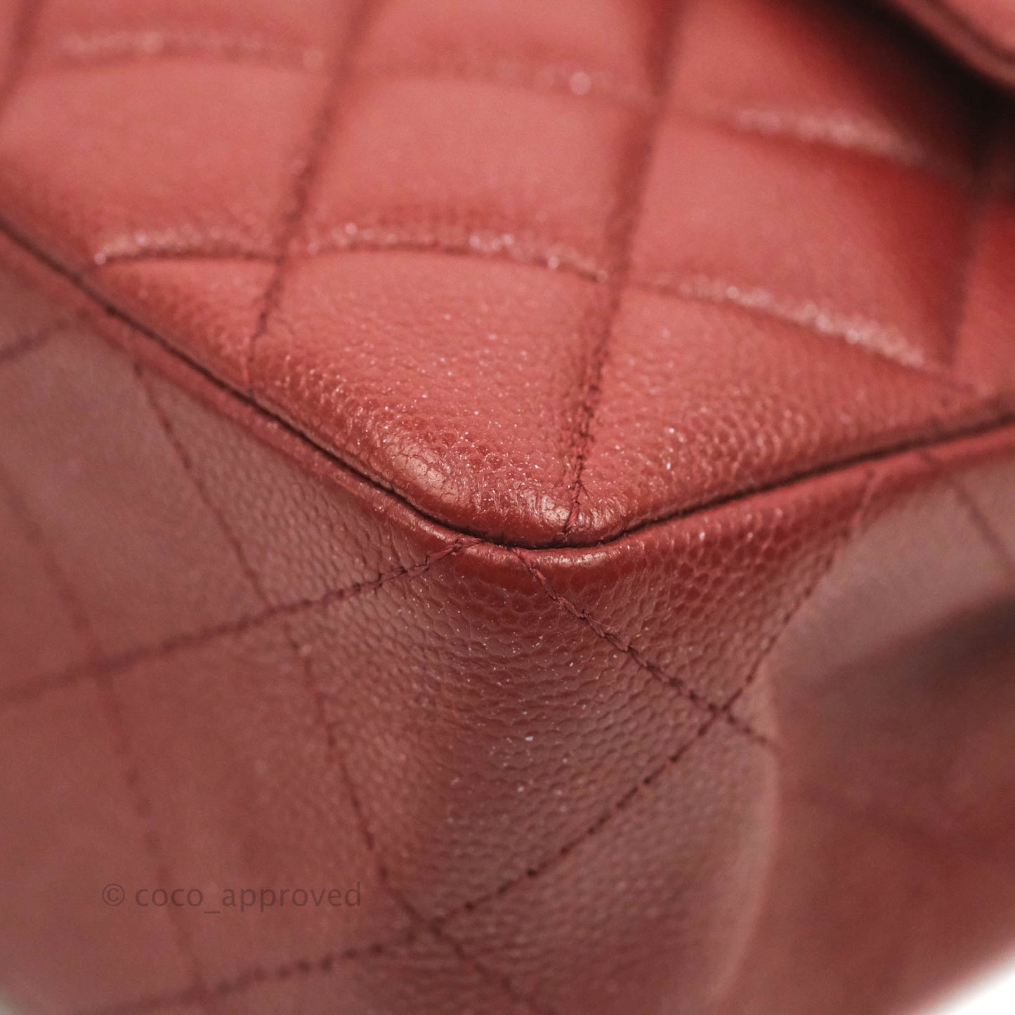 Chanel Small Classic Quilted Flap Iridescent Burgundy Caviar Aged Gold Hardware 18C