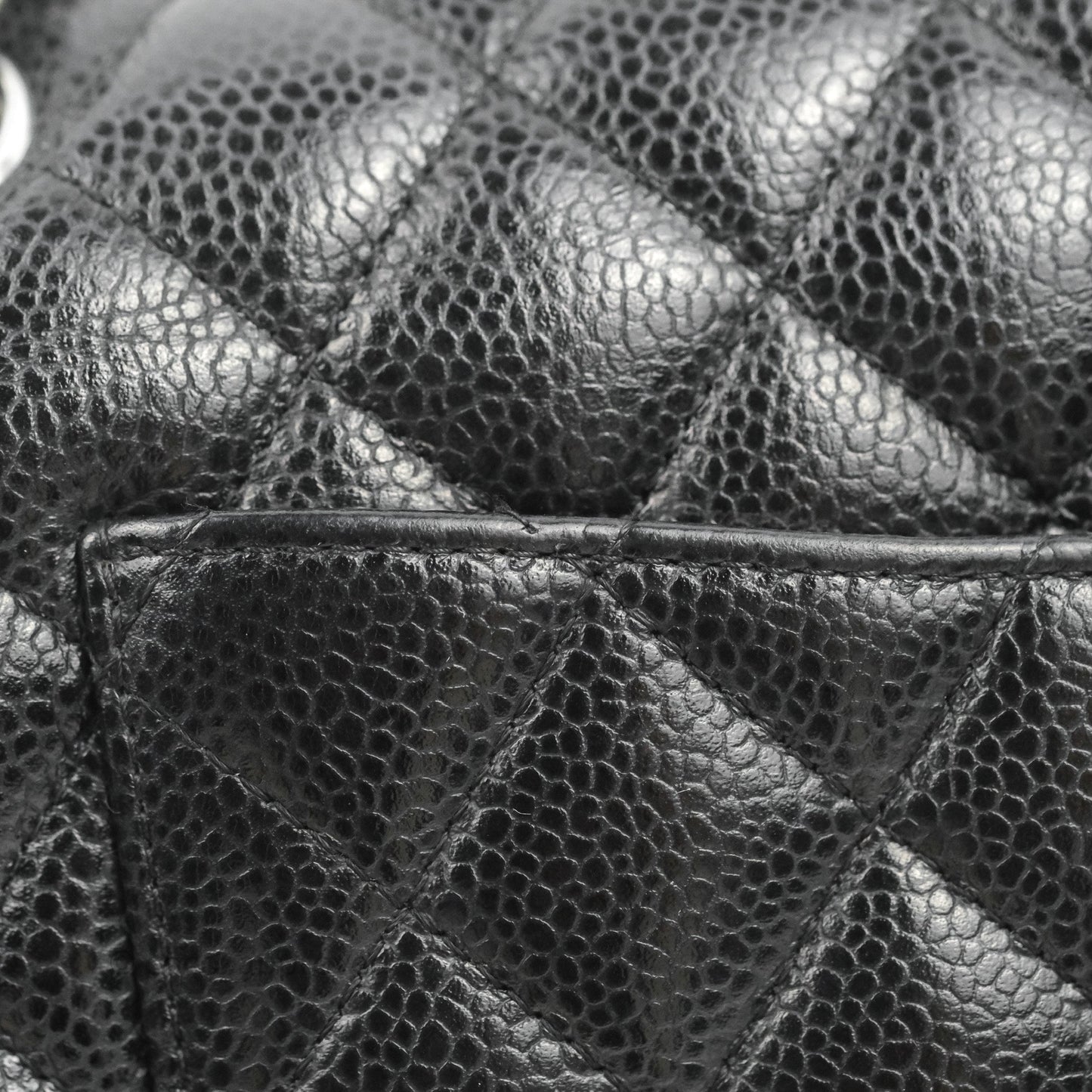 Chanel Classic M/L Medium Flap Quilted Black Caviar Silver Hardware