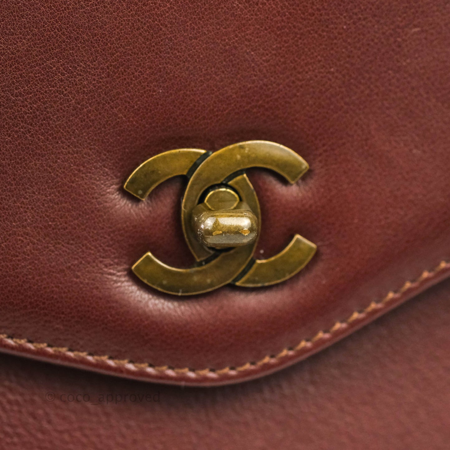 Chanel Vintage Burgundy Calfskin Tote Bag