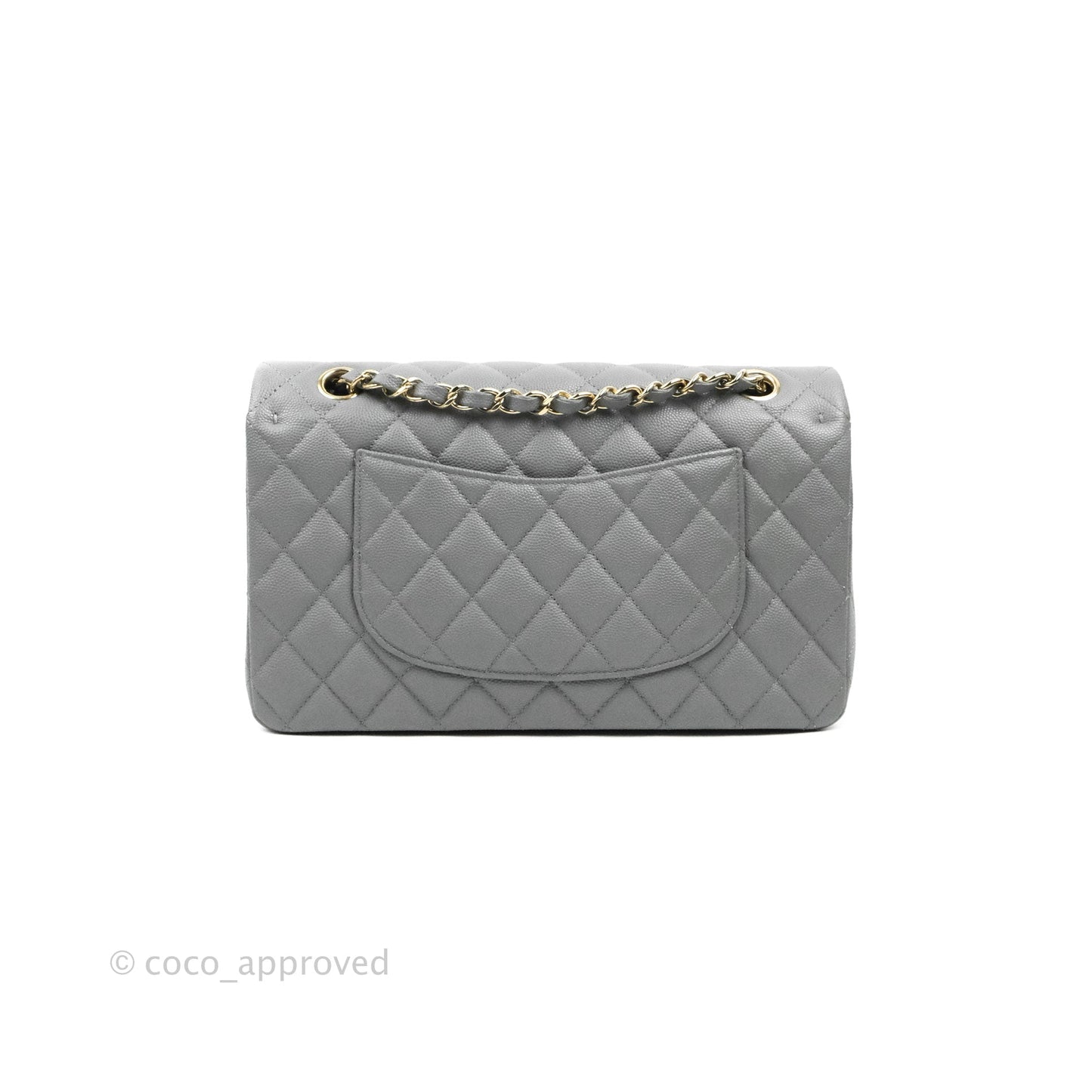 Chanel Classic Medium M/L Flap Dark Grey Caviar Gold Hardware 20C