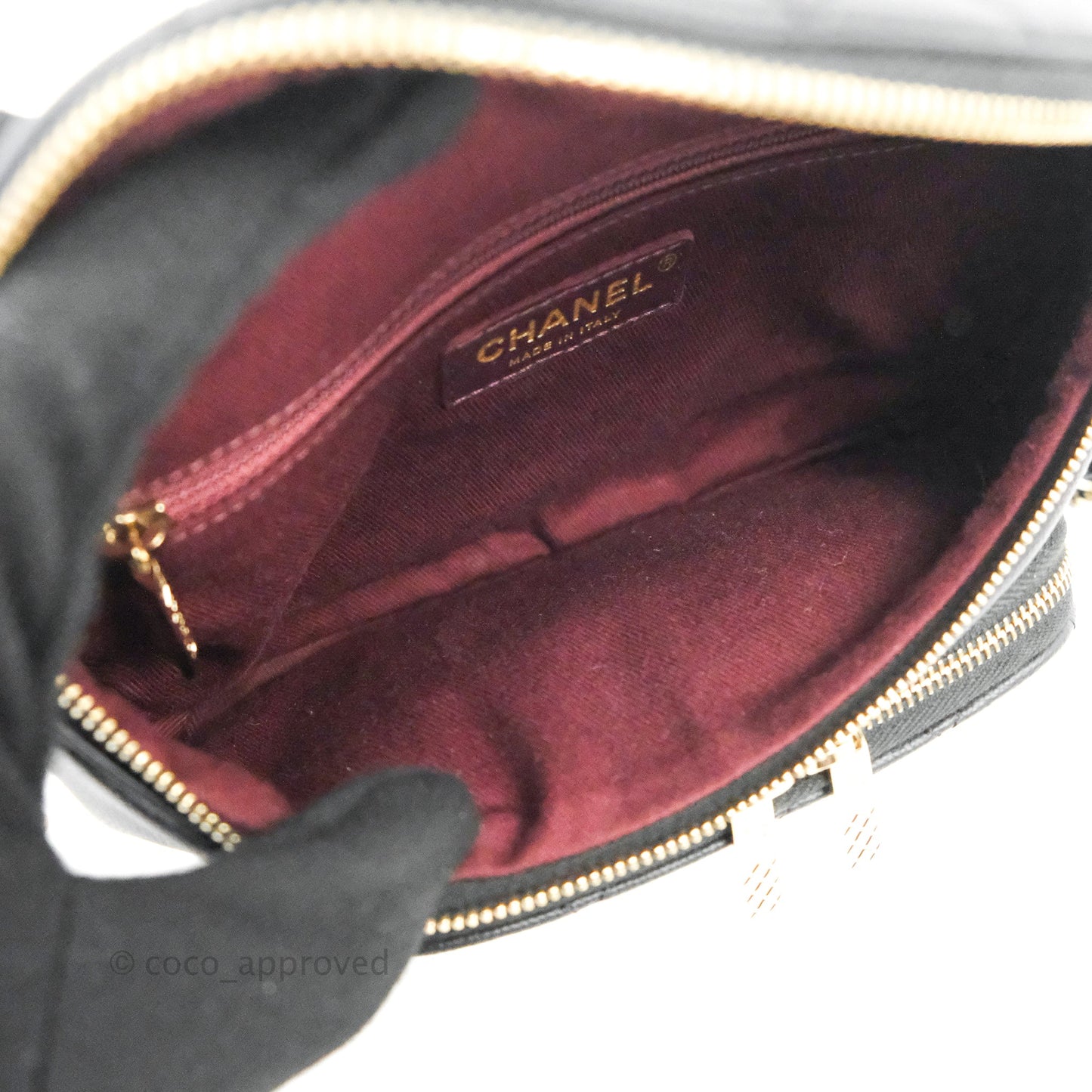 Chanel Quilted Business Affinity Waist Belt Bag Black Caviar Gold Hardware