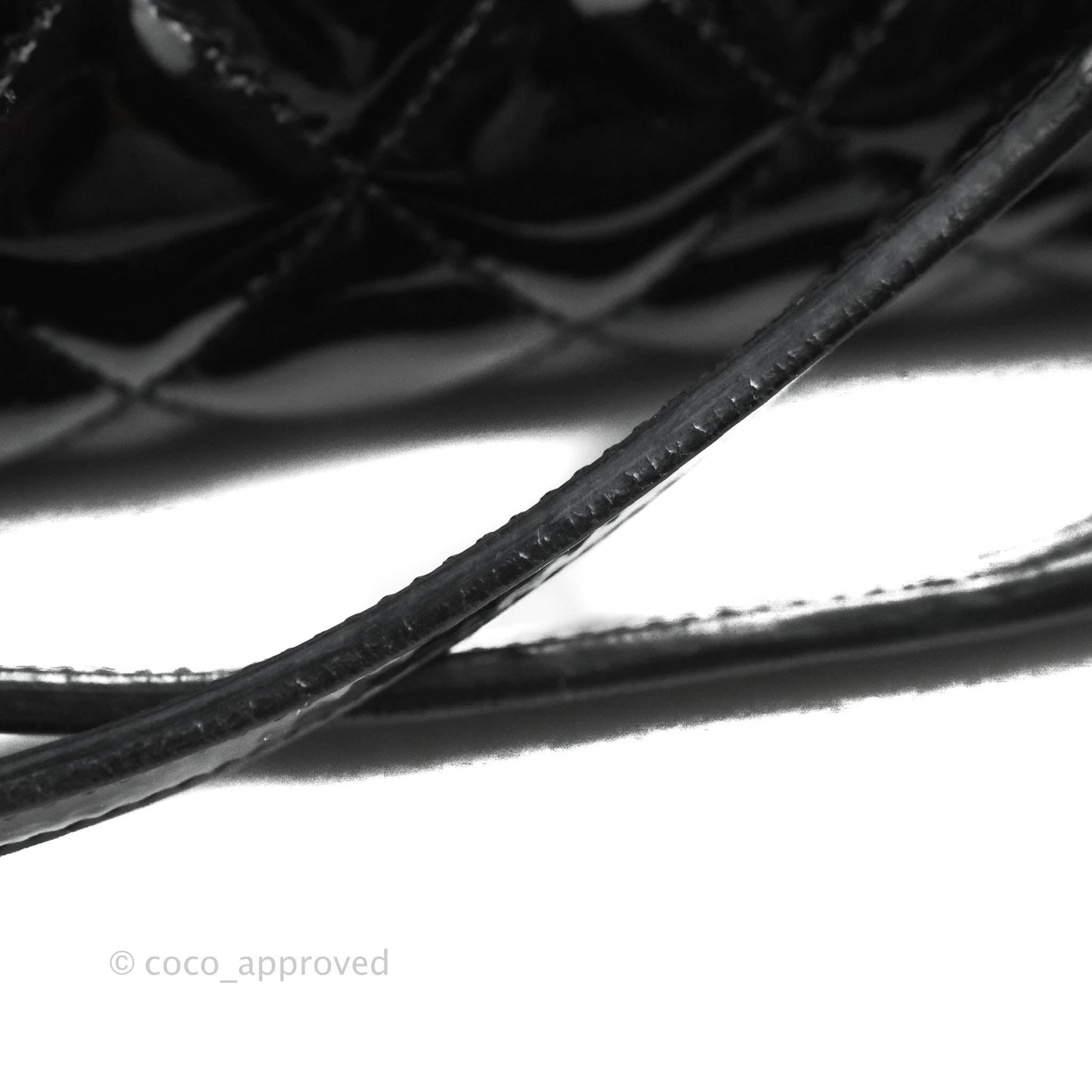 Chanel Mademoiselle Medium Bowling Black Patent Leather Silver Hardware